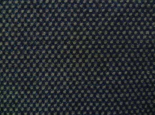Navy, Blue and Grey Barleycorn Wool-Linen
