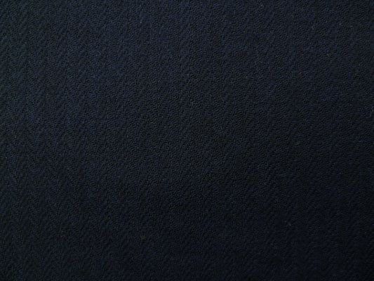 Dark Navy Wool Fishbone Patterned Wool