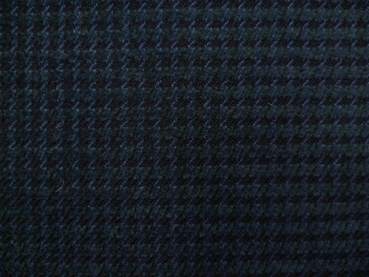 Steel Blue and Black Corduroy Houndstooth Wool-Cotton