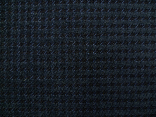 Steel Blue and Black Corduroy Houndstooth Wool-Cotton
