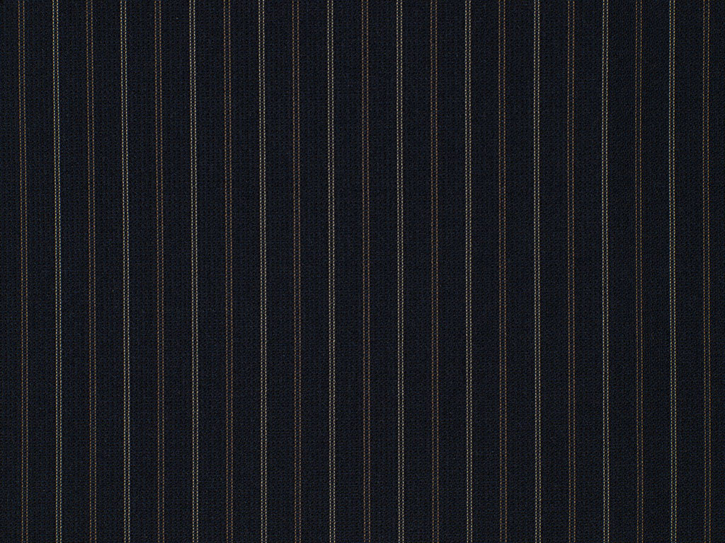 Navy Blue, Rust, and Beige Striped Wool Worsted