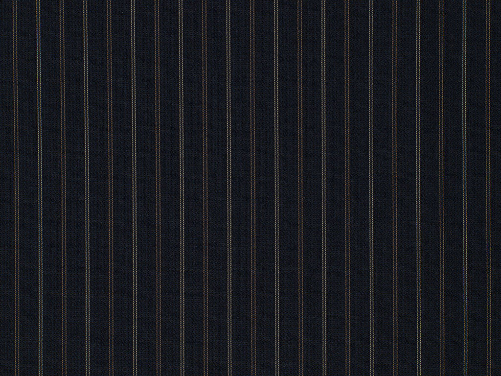 Navy Blue, Rust, and Beige Striped Wool Worsted