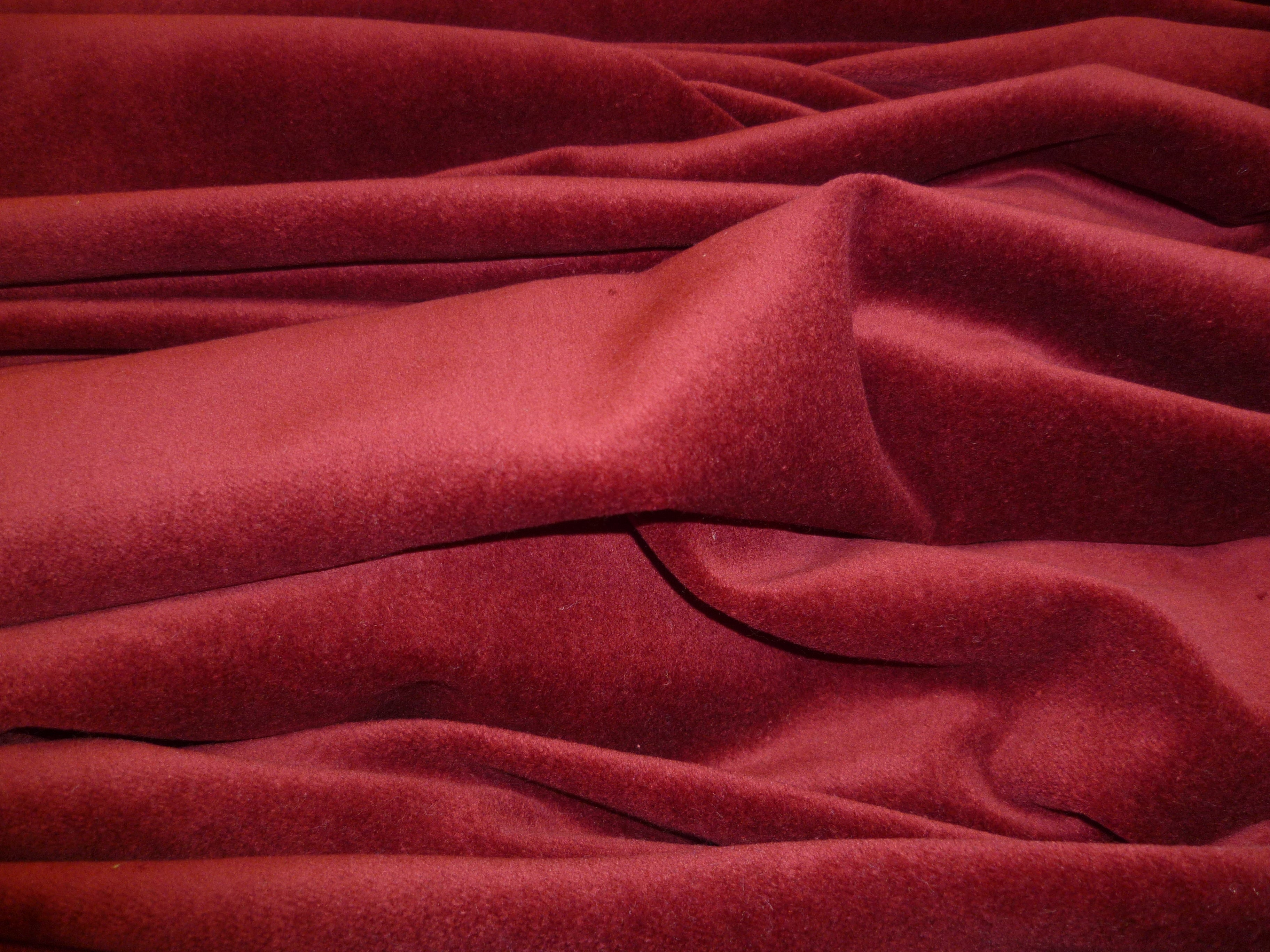Wine Red Premium 100% Cotton Velvet Fabric Material 112cm 44 Wide 