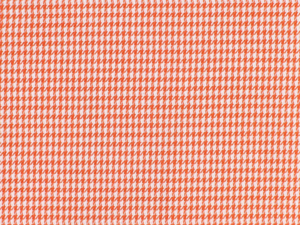 Orange Houndstooth Patterned Cotton