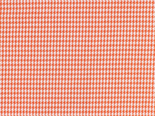 Orange Houndstooth Patterned Cotton