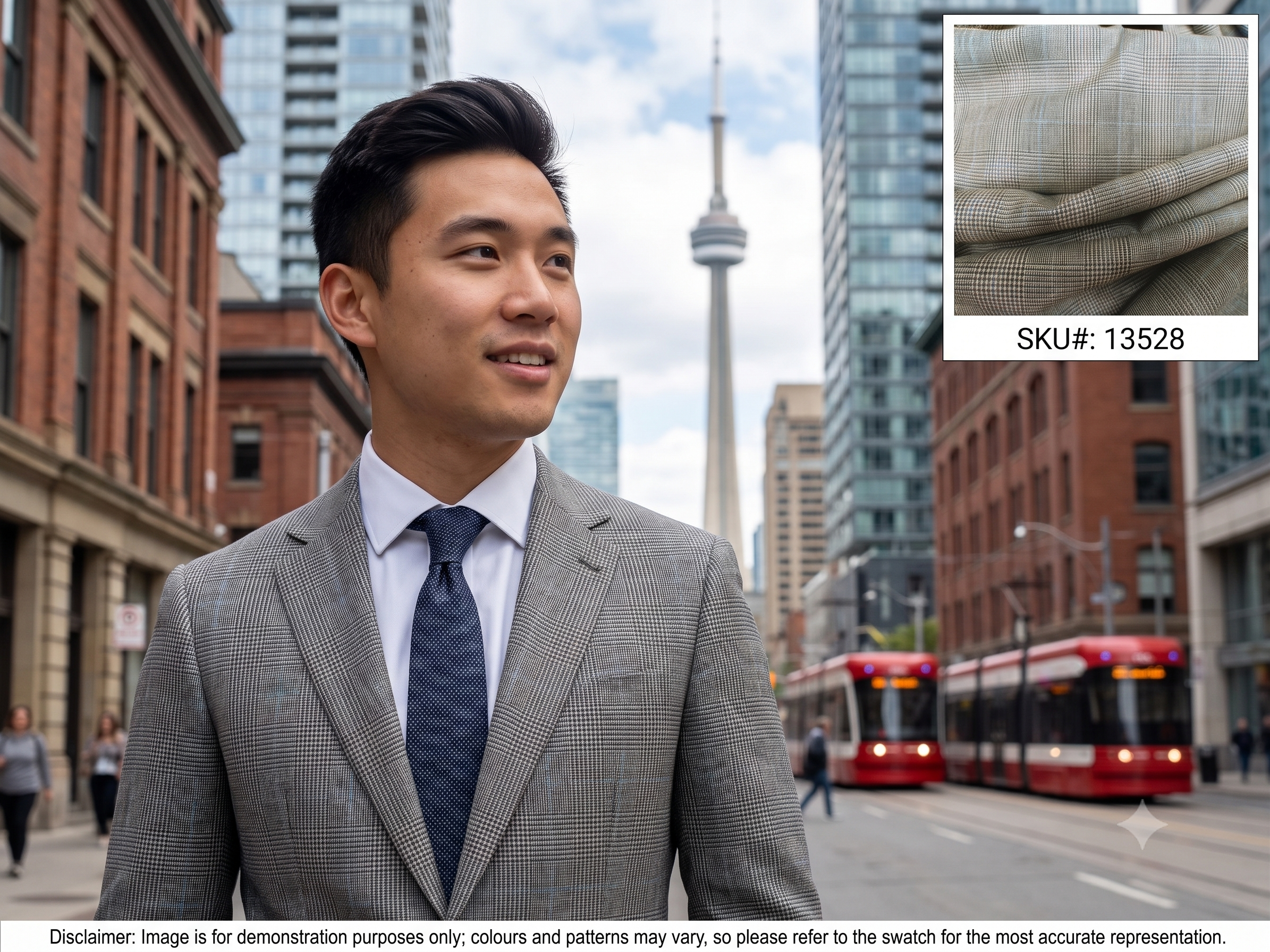 Green Check Worsted Wool Blazer Suiting