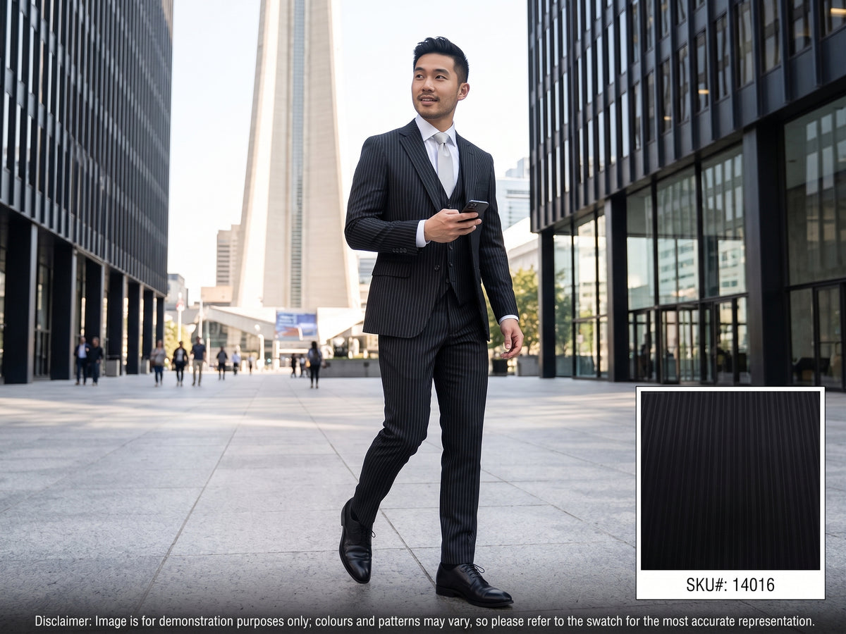 Multi-Stripe Wool Suiting Fabric