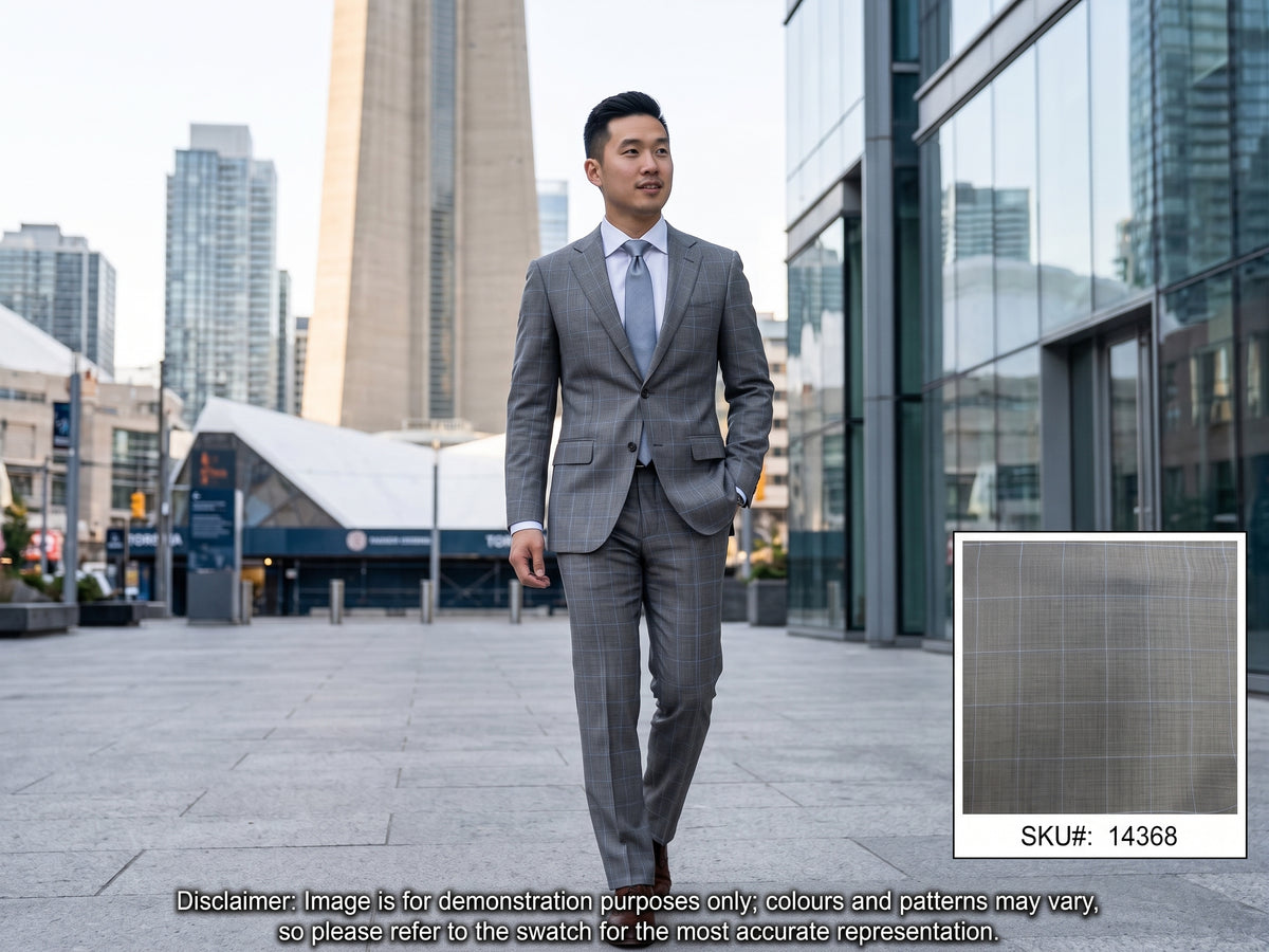 Multi-coloured Check Wool Suiting Fabric
