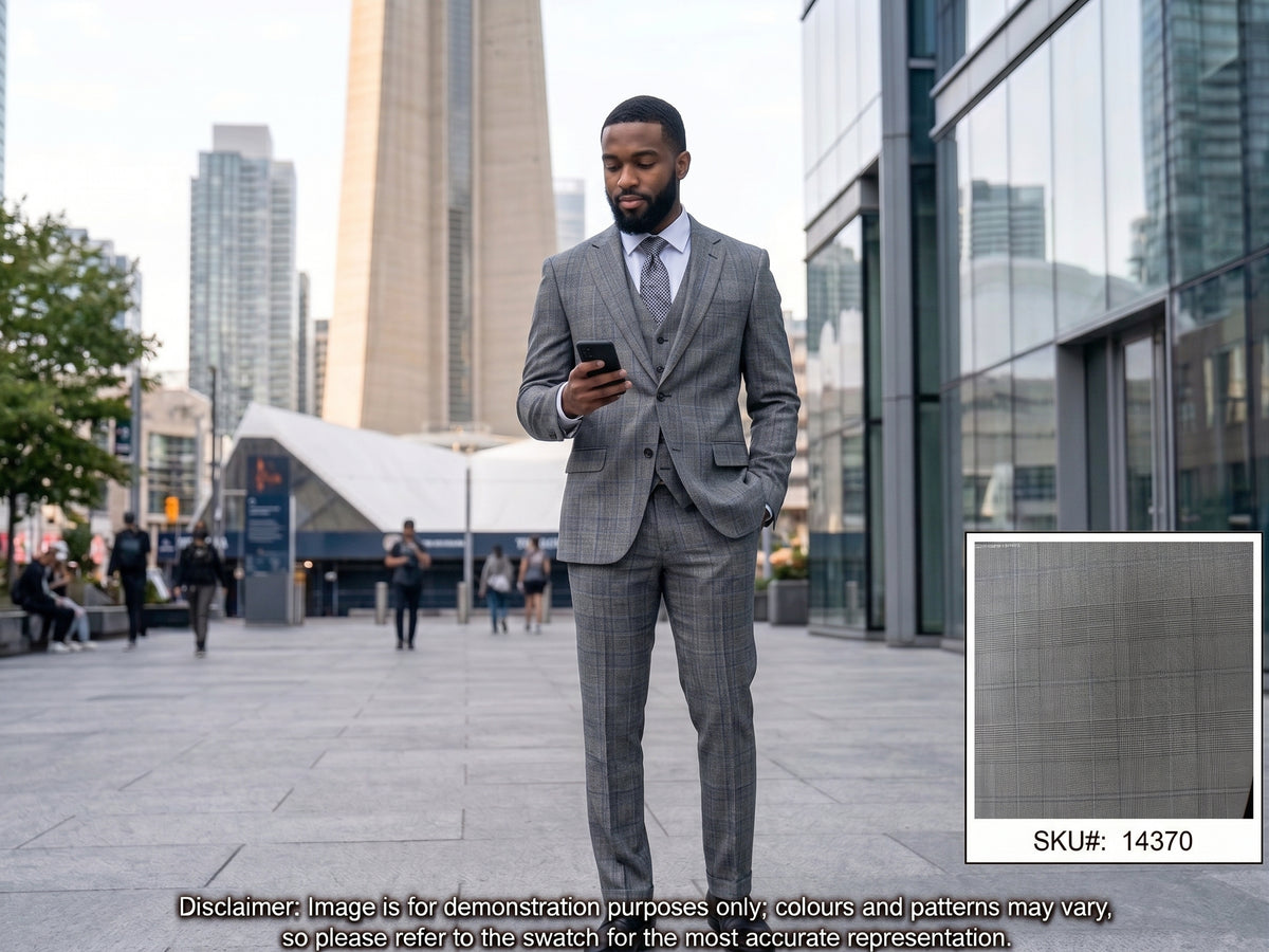 Charcoal Chalk Stripe Wool Suiting Fabric