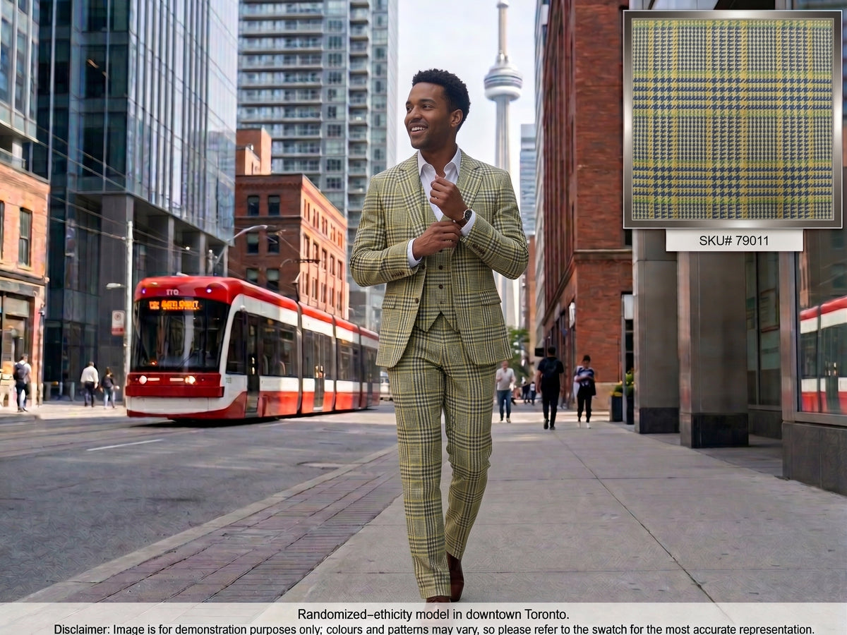 Multicolour Check Silk Linen Blazer Suiting