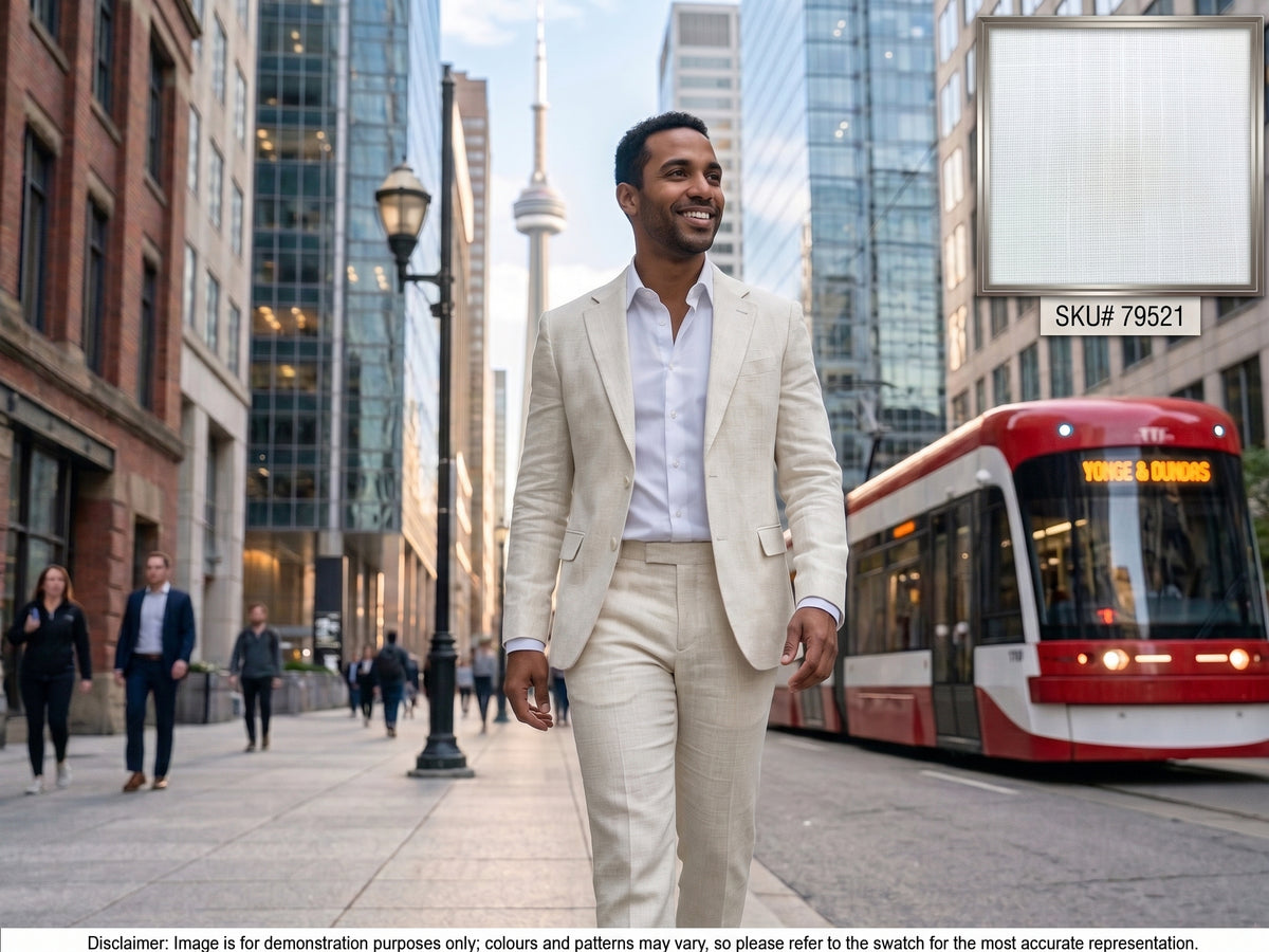 White Plain Cotton Linen Suiting