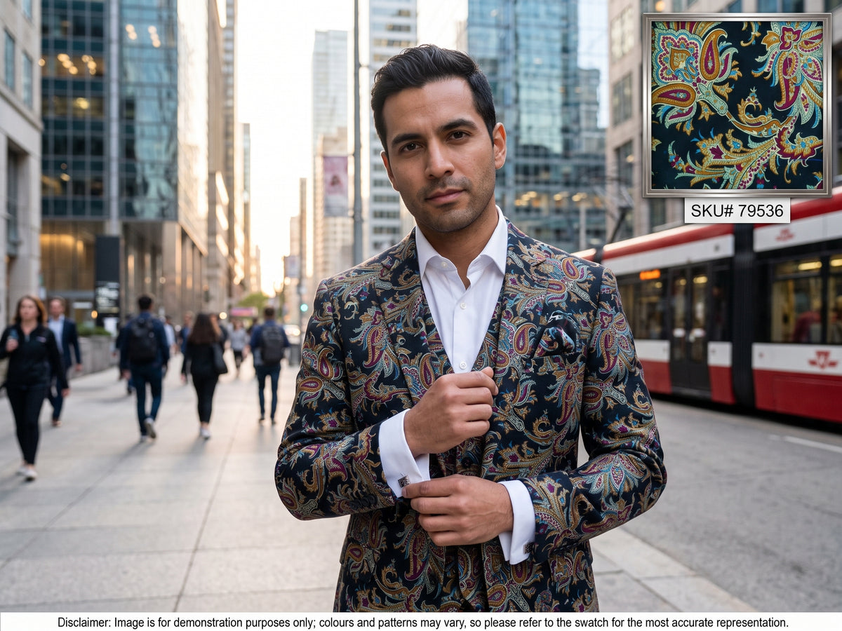 Multicolour Paisley Cotton Blazer Suiting