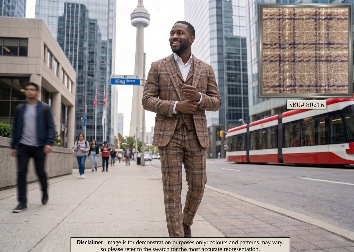 Multicolour Check Cashmere Wool Blazer Suitings