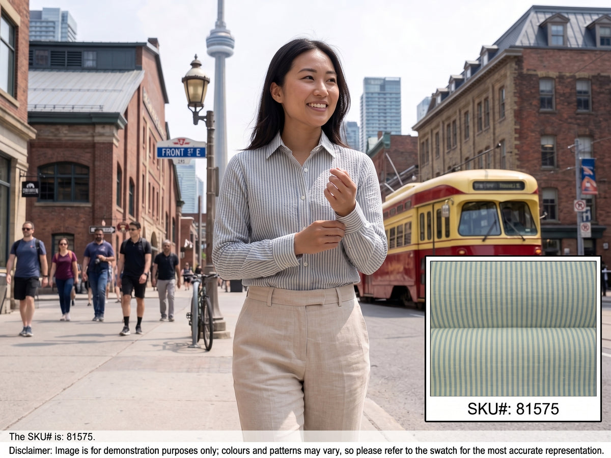 Blue White Stripe Cotton Blazer Shirting