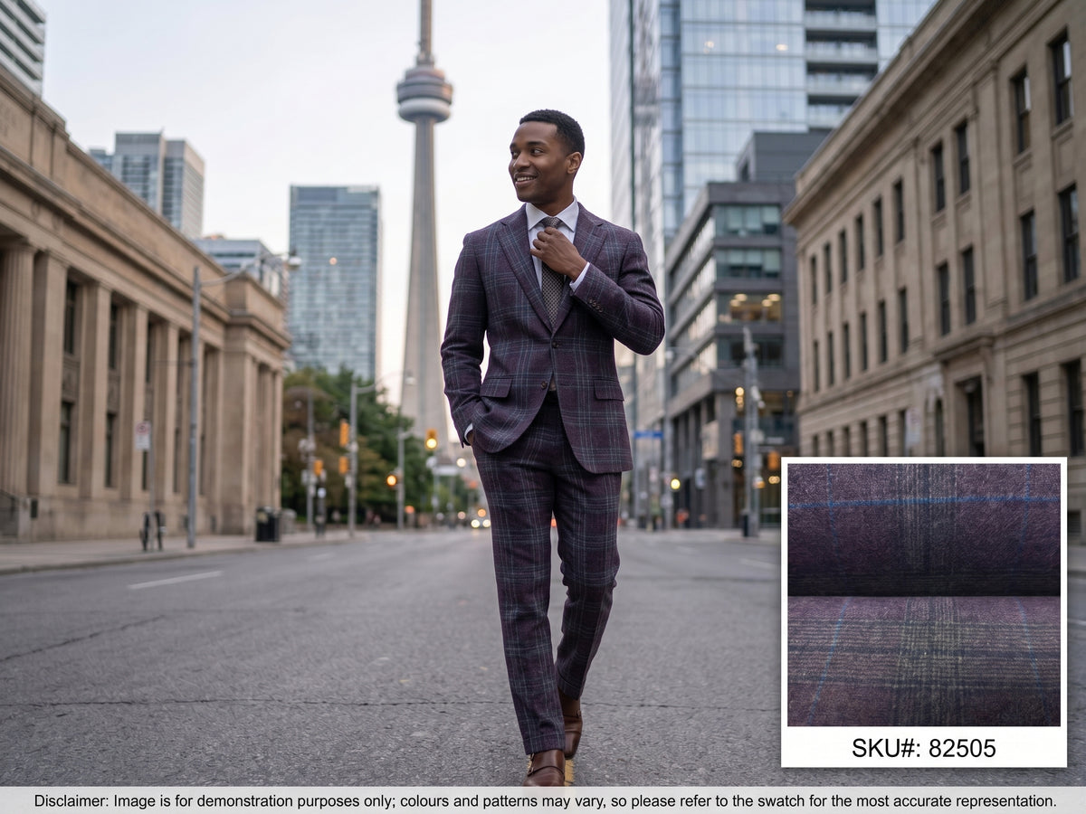 Multicolour Check Cashmere Wool Suiting