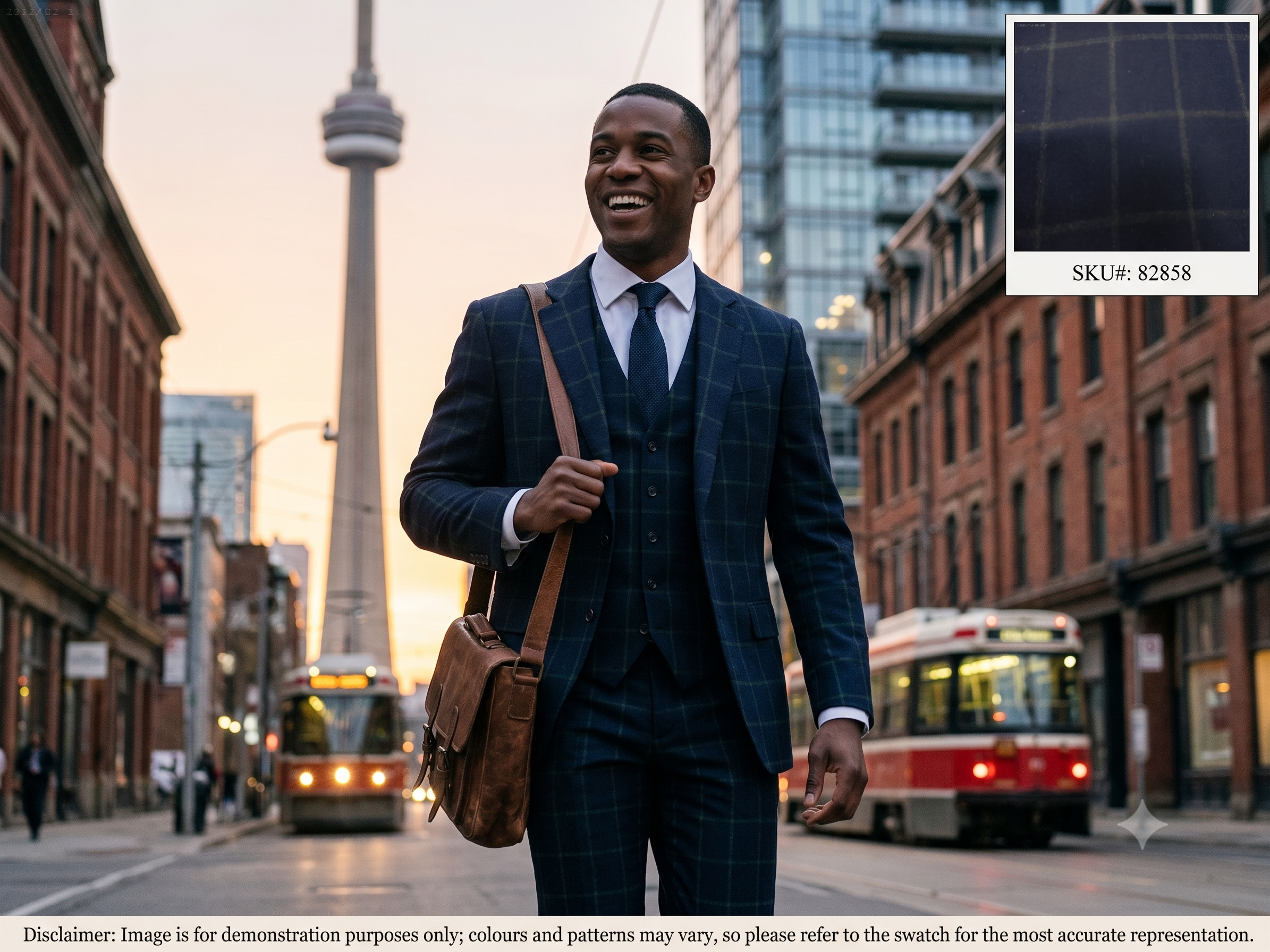 Navy Green Check Cashmere Wool Blazer Suiting
