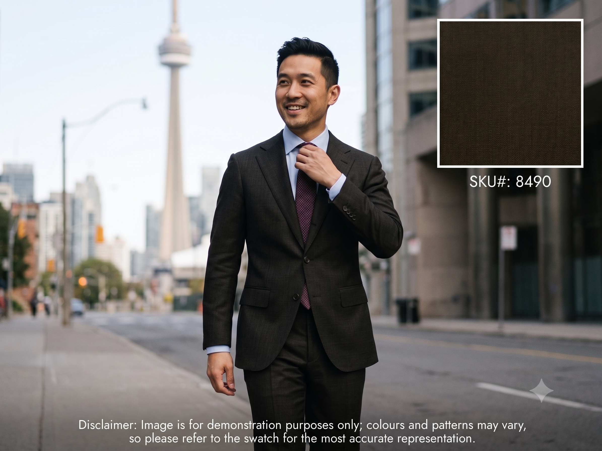 Brown Glen Check Wool Suiting