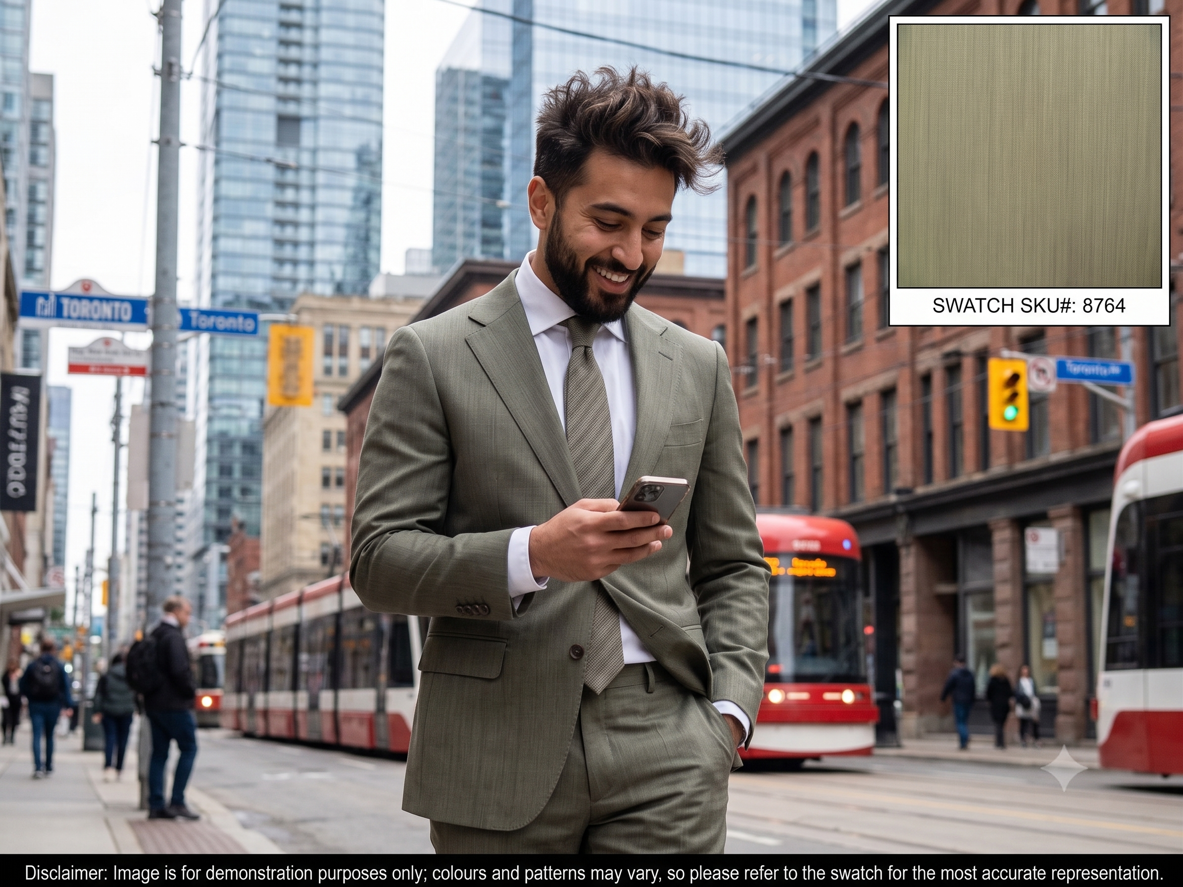 Grey & White Pin Dot Wool Suiting