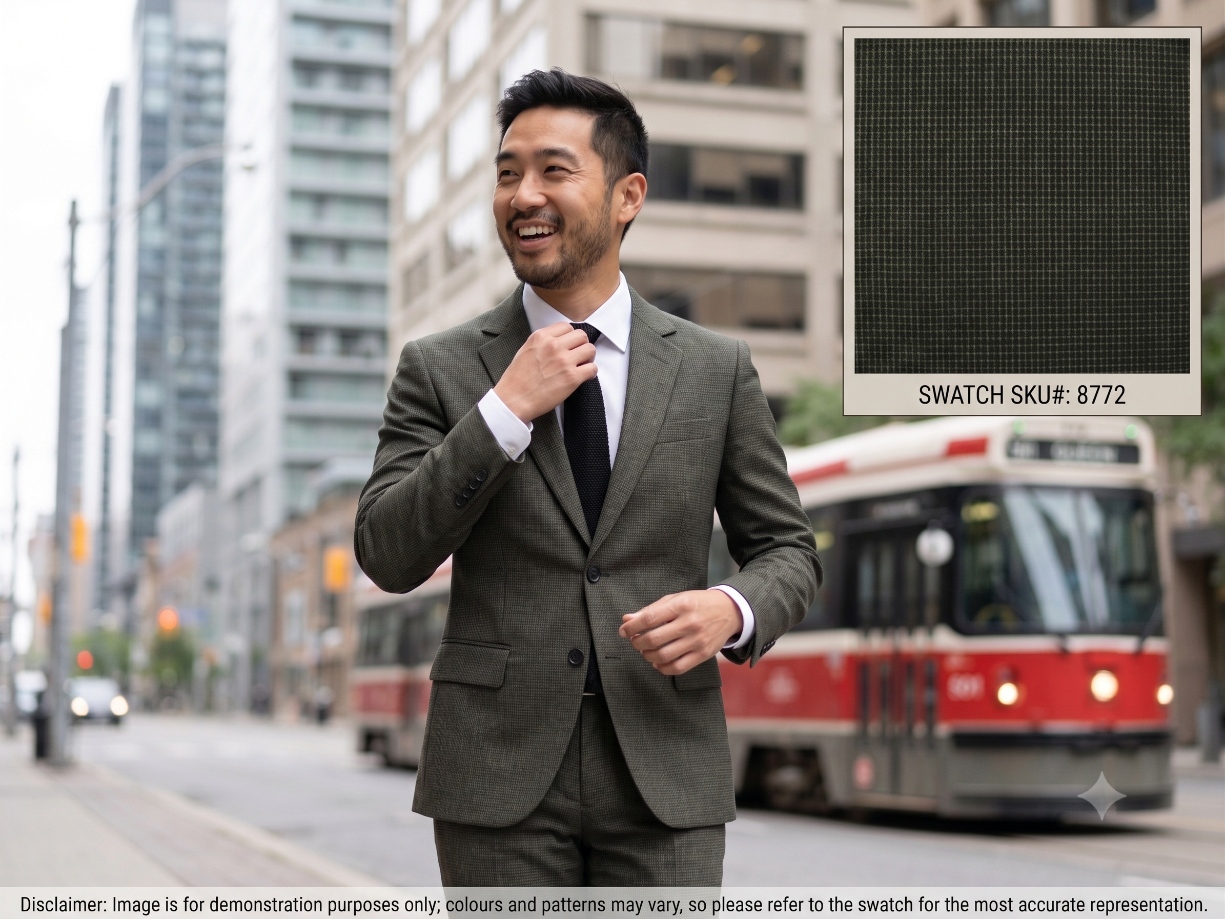 Grey & Black Micro Check Worsted Wool Suiting