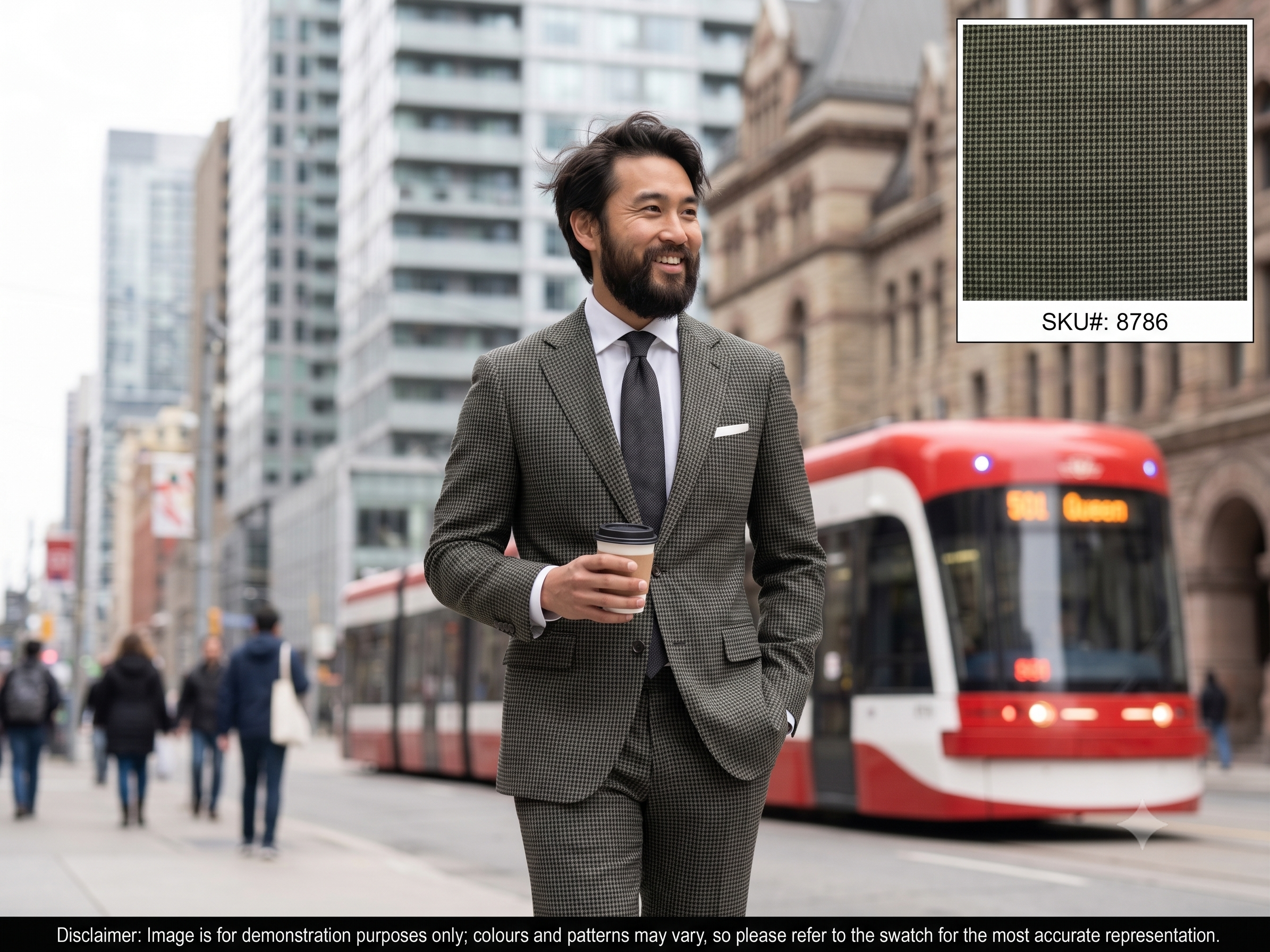 Black & White Pin Dot Worsted Wool Suiting
