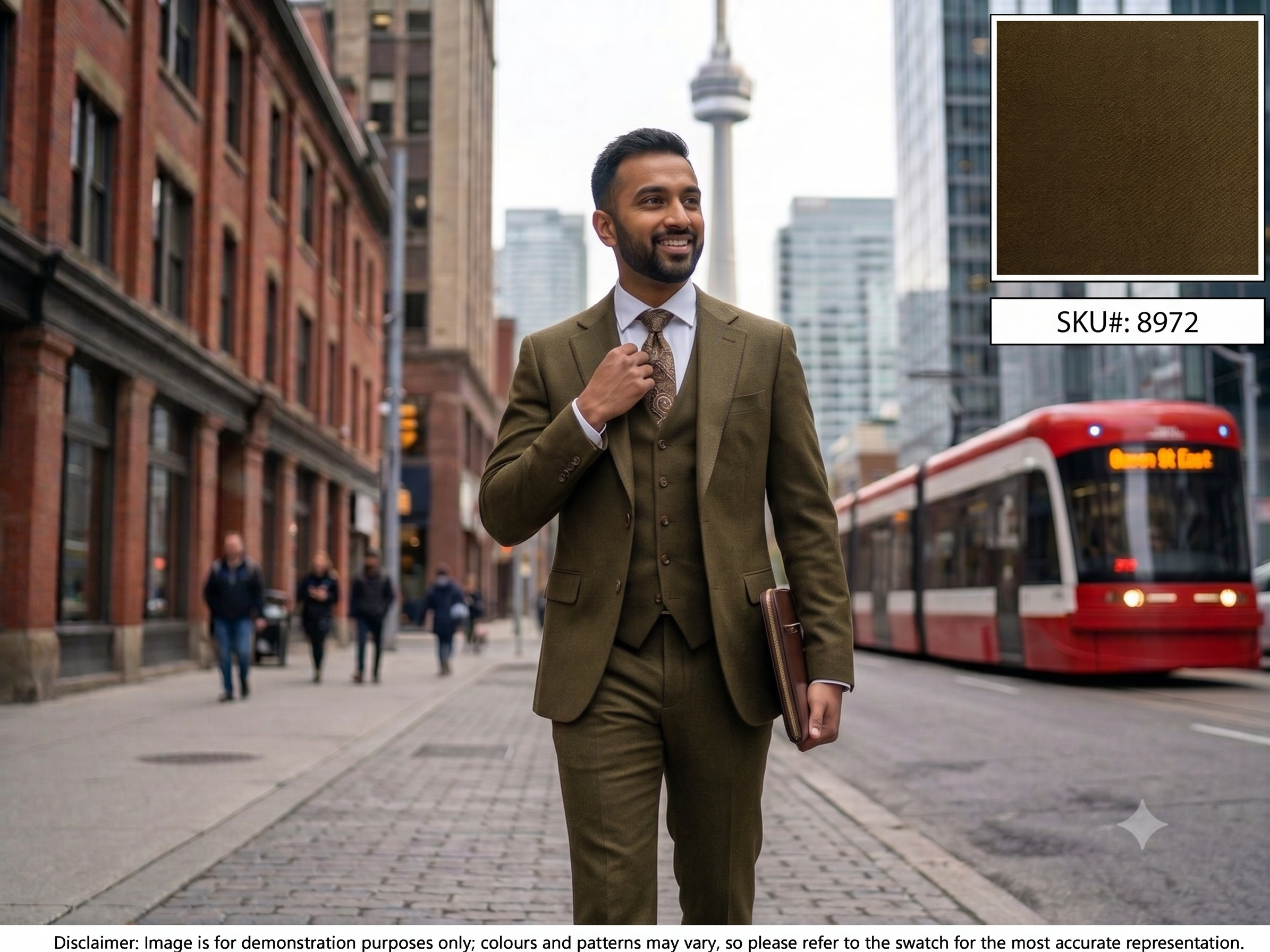 Brown Worsted Wool Suiting
