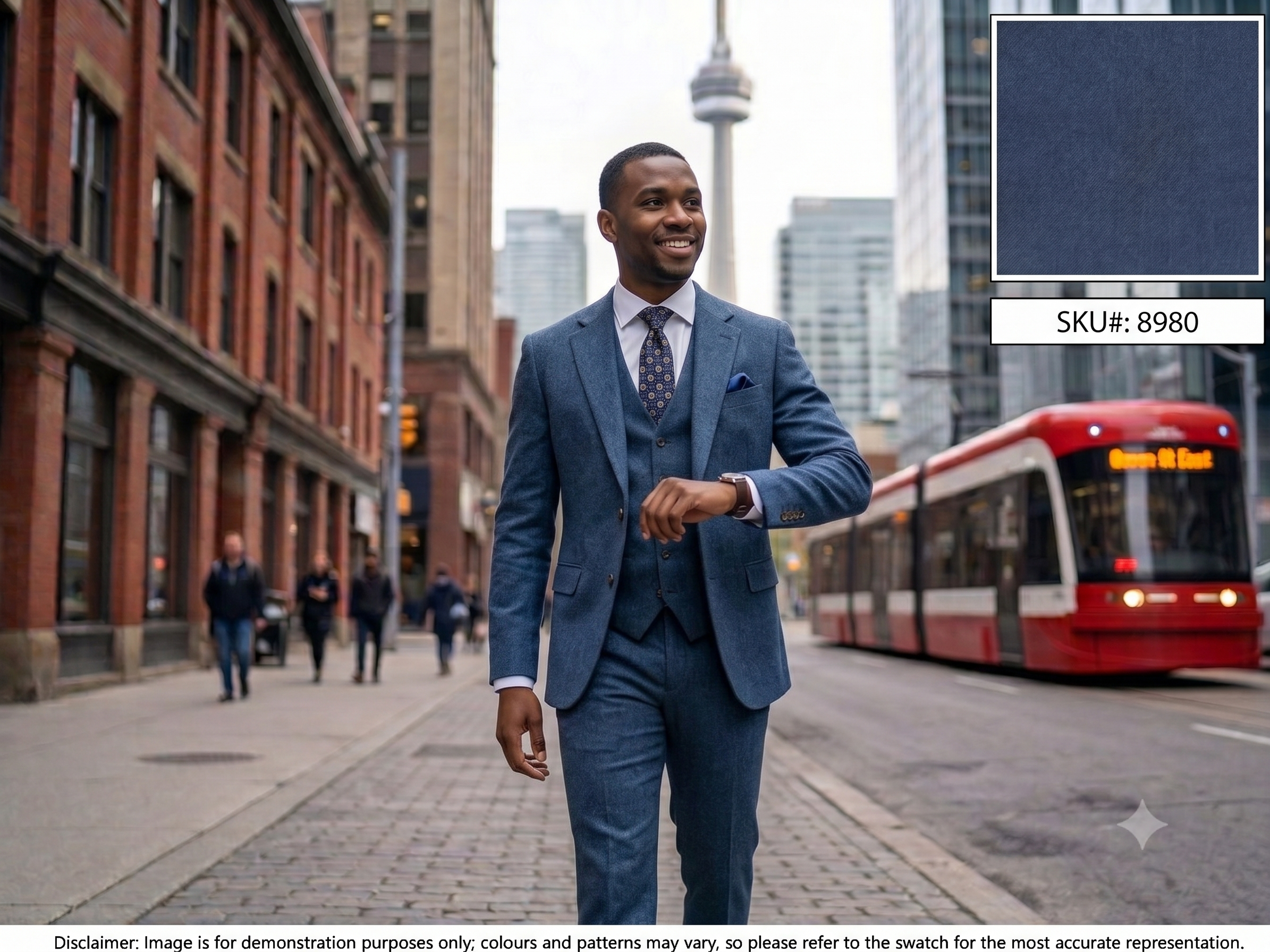Blue Worsted Wool _ Suiting
