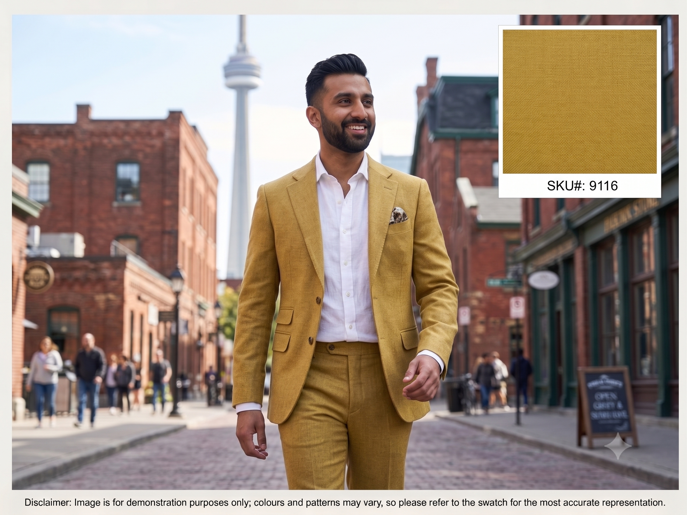 Yellow & Gold Worsted Wool Gabardine Suiting