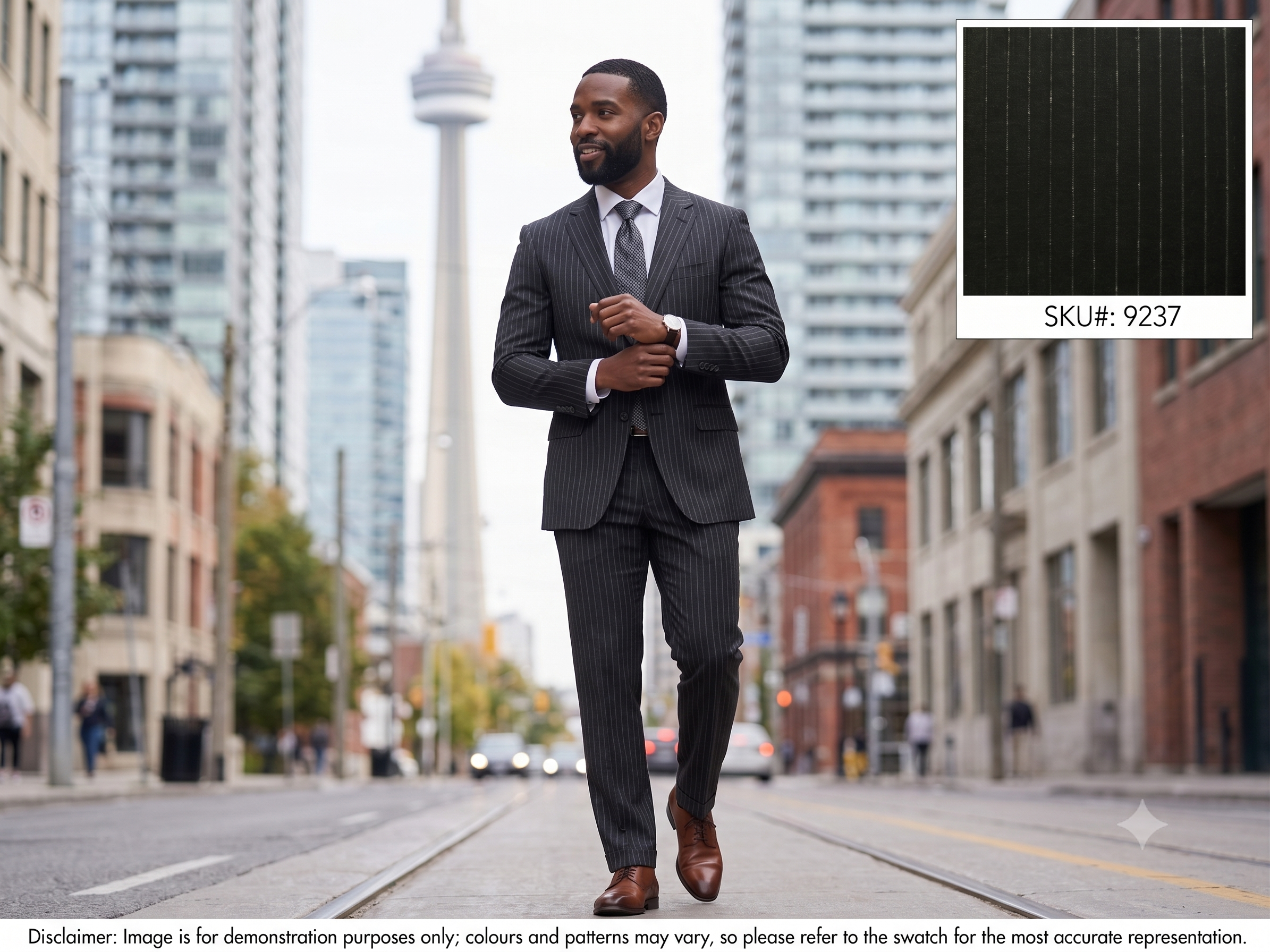 Silver Grey with a Chalk Stripe Running Through Suiting