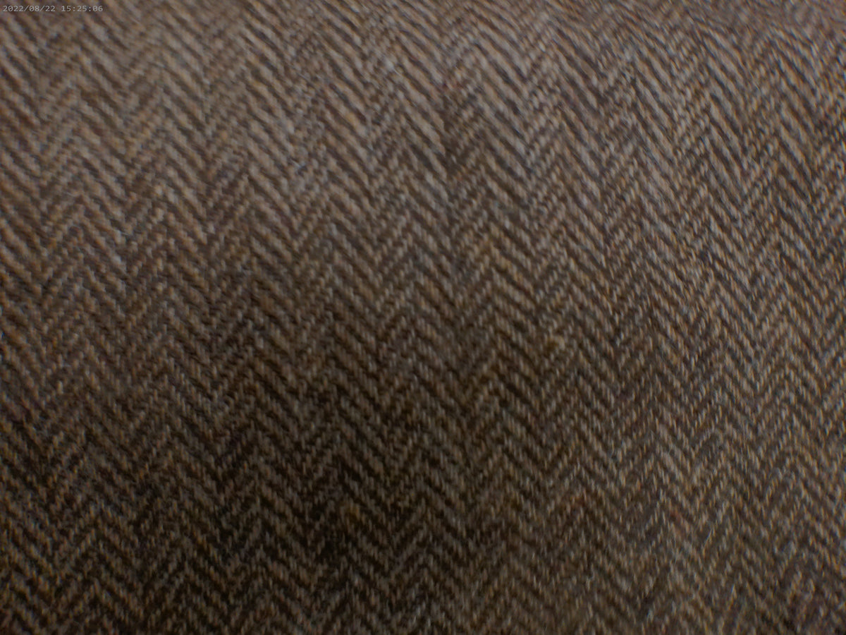 Brown And Dark Camel Herringbone Wool Jacket Fabric