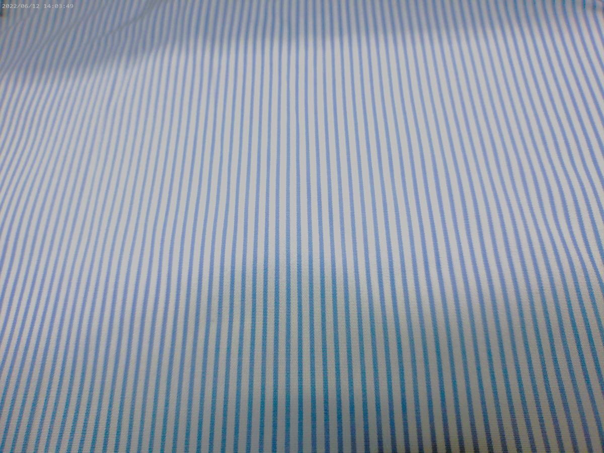 Blue And White Pen Striped Shirting Fabric