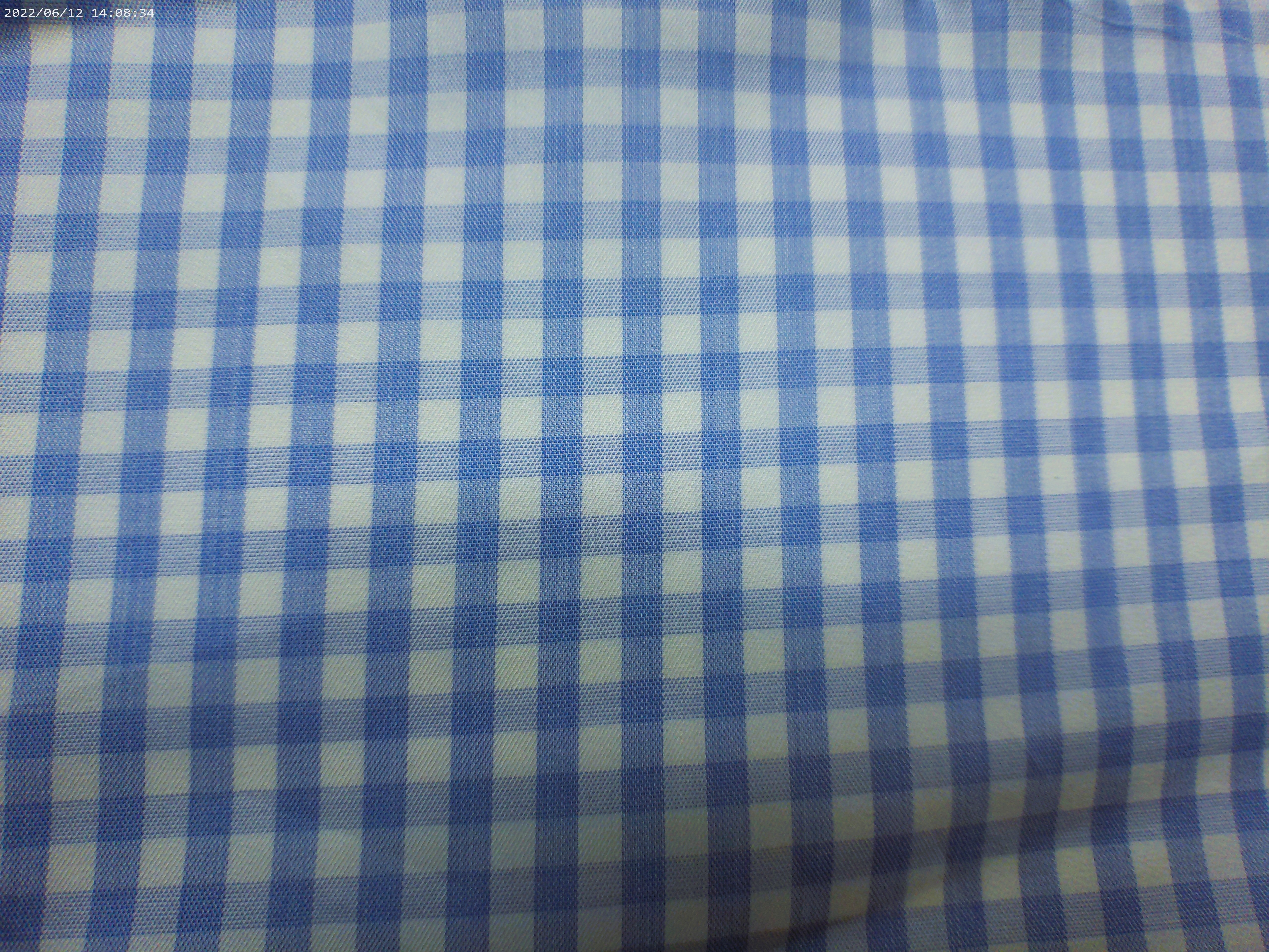 Blue And White Gingham Check Shirting Fabric