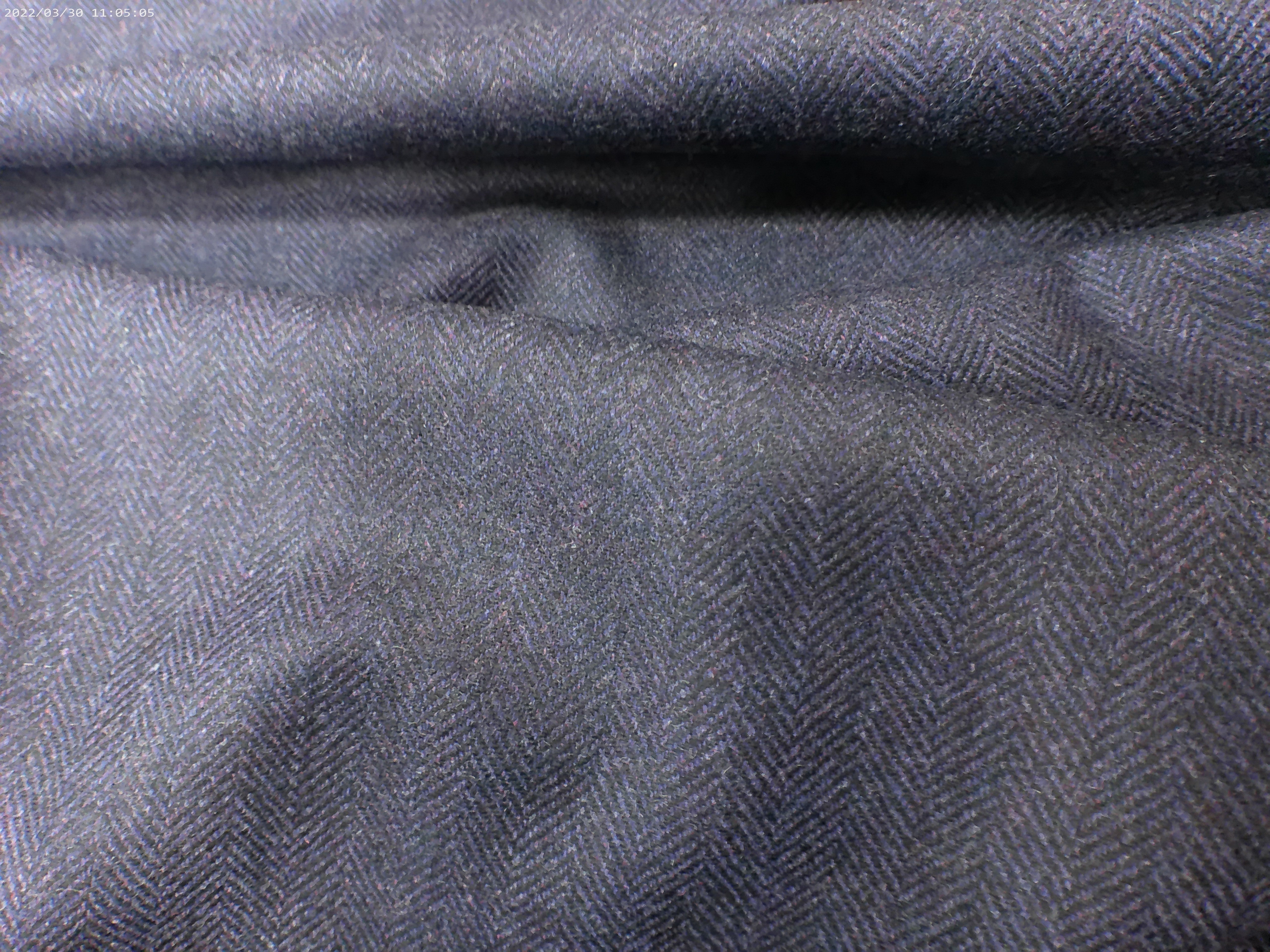 Aubergine Herringbone Cashmere Wool Suiting