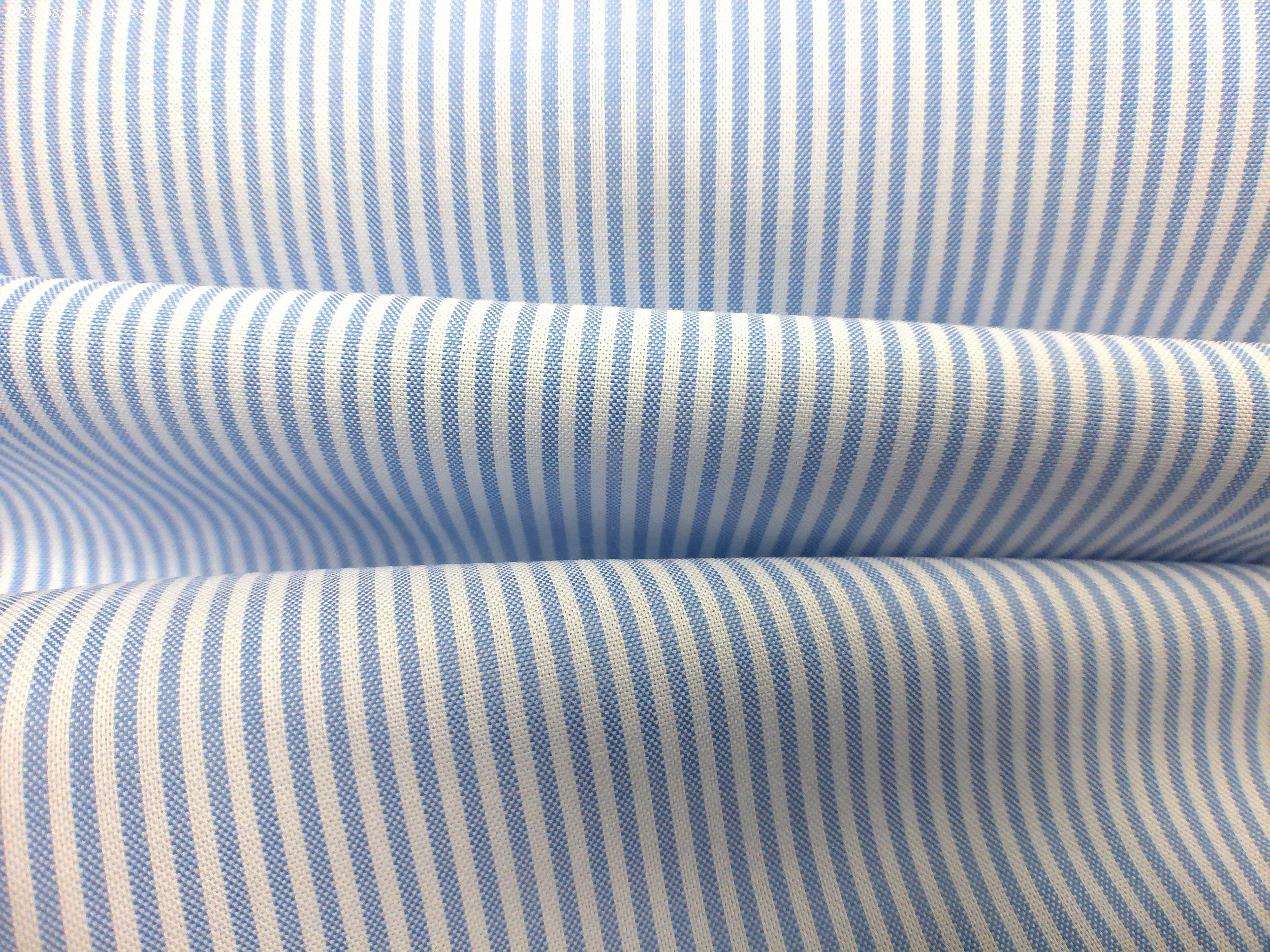 Baby Blue White Stripe Egyptian Cotton Shirting