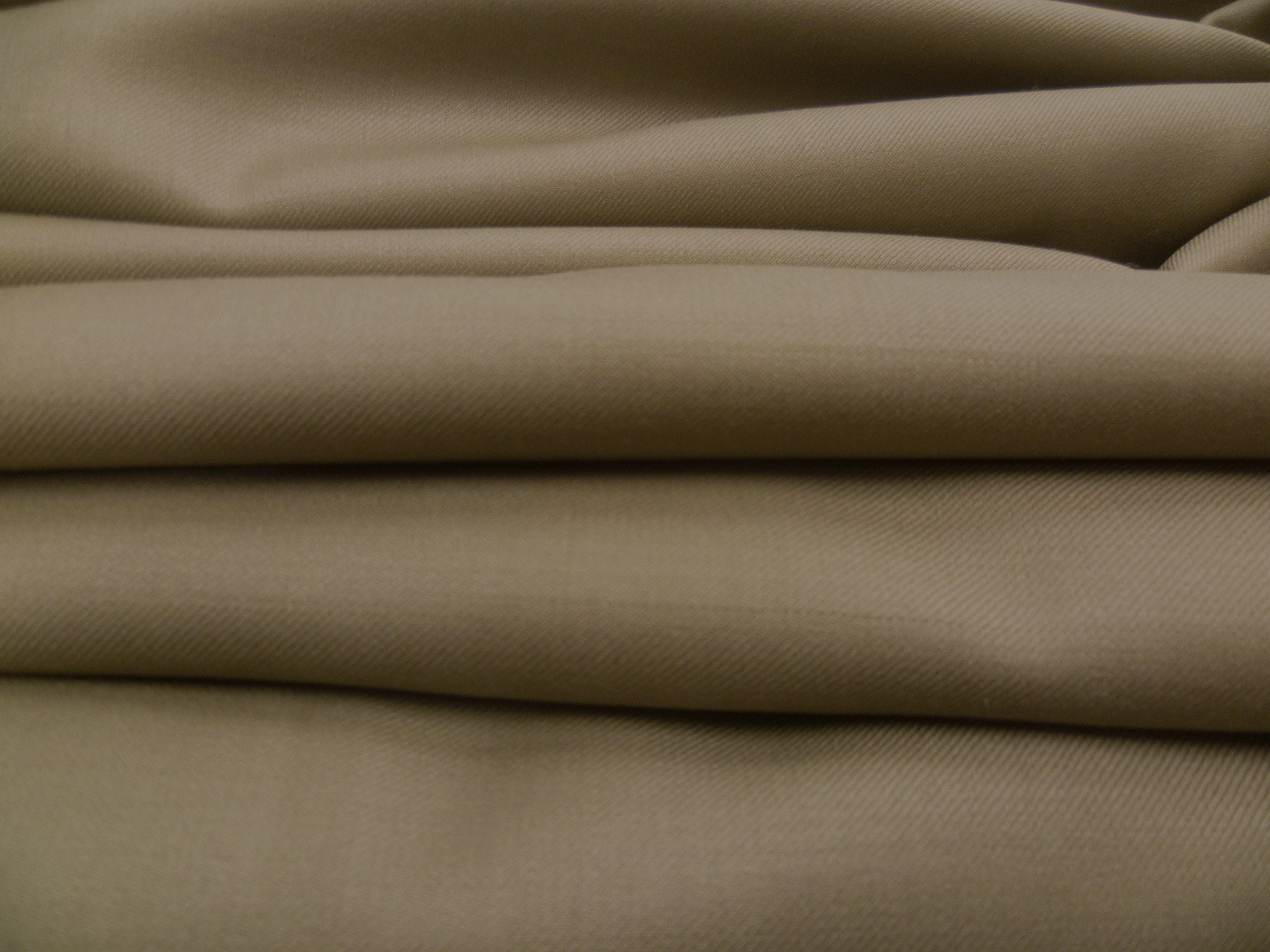 Beige Plain Worsted Wool Suiting