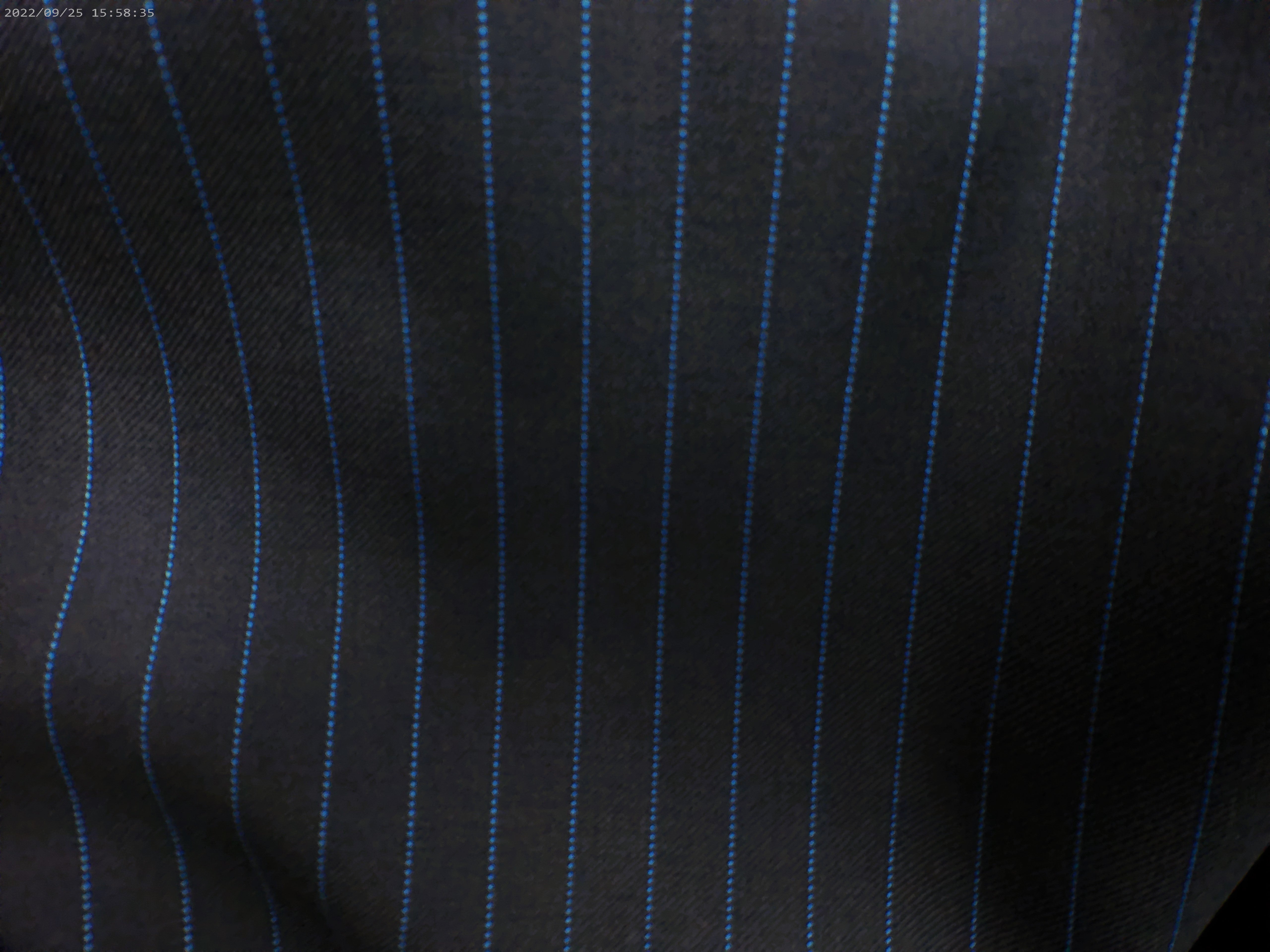 Black Blue Stripe Worsted Wool Suiting