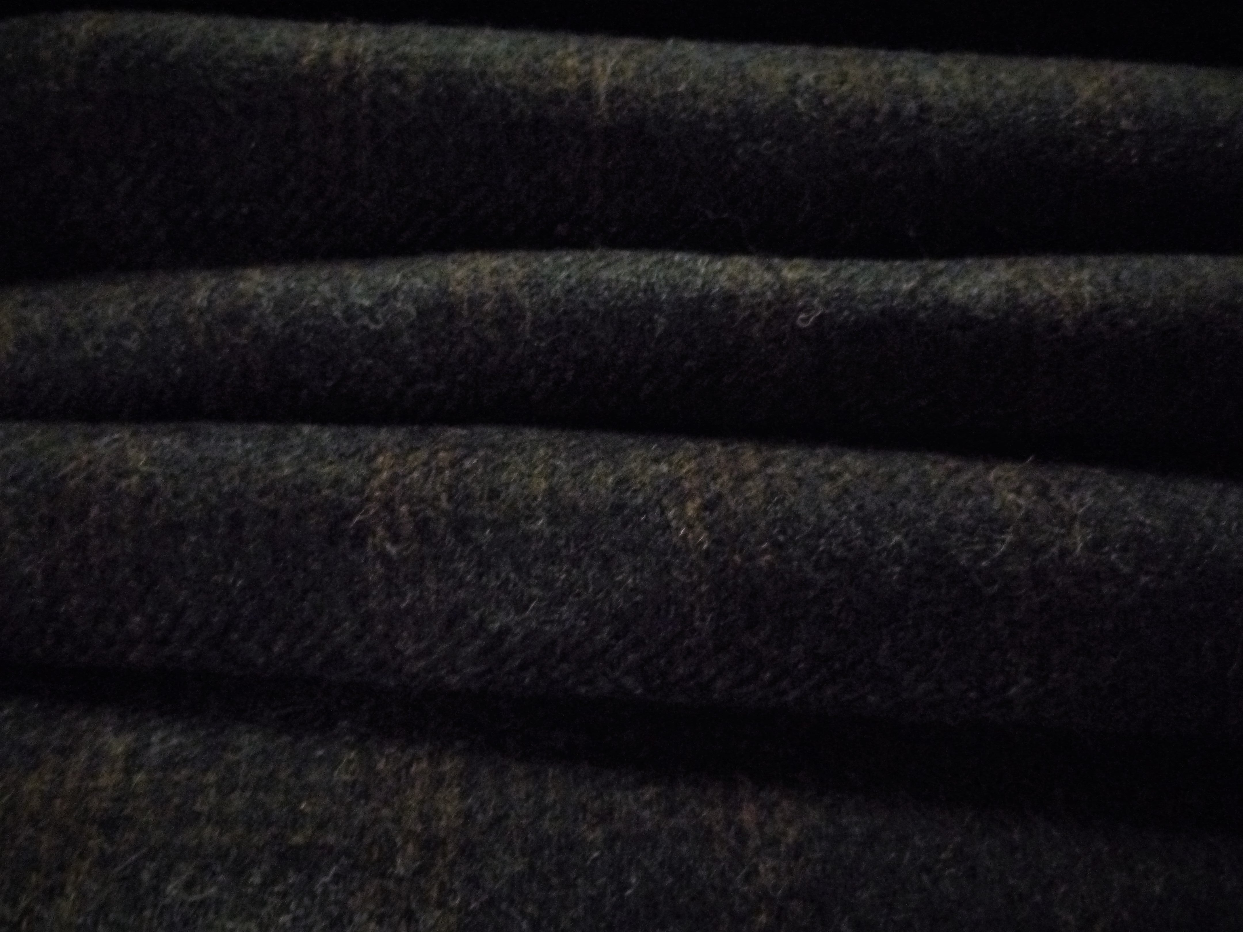 Black Green Plaid Wool Coating