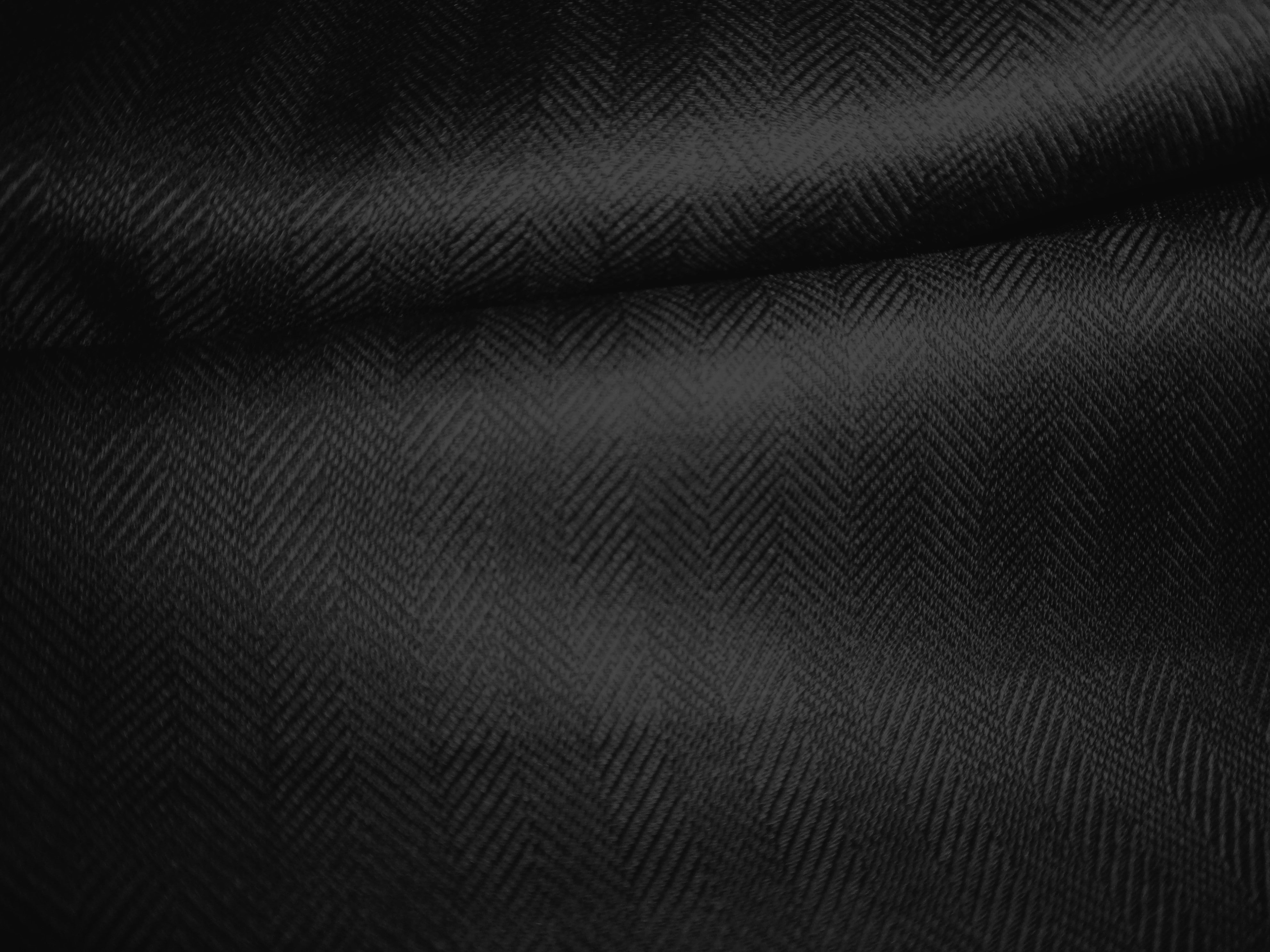 Black Herringbone Worsted Wool Blazer Suiting