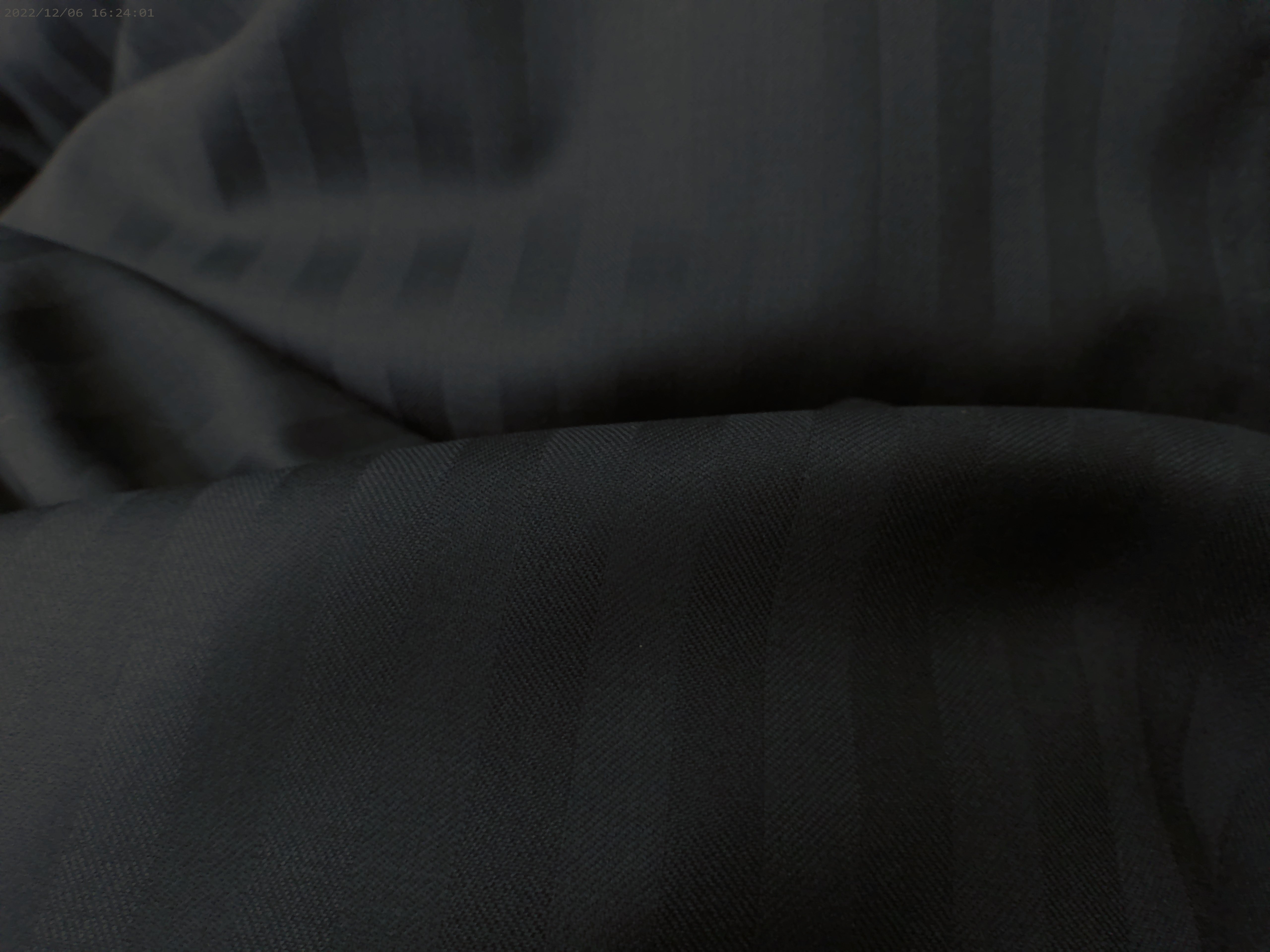 Black Stripe Worsted Wool Suiting
