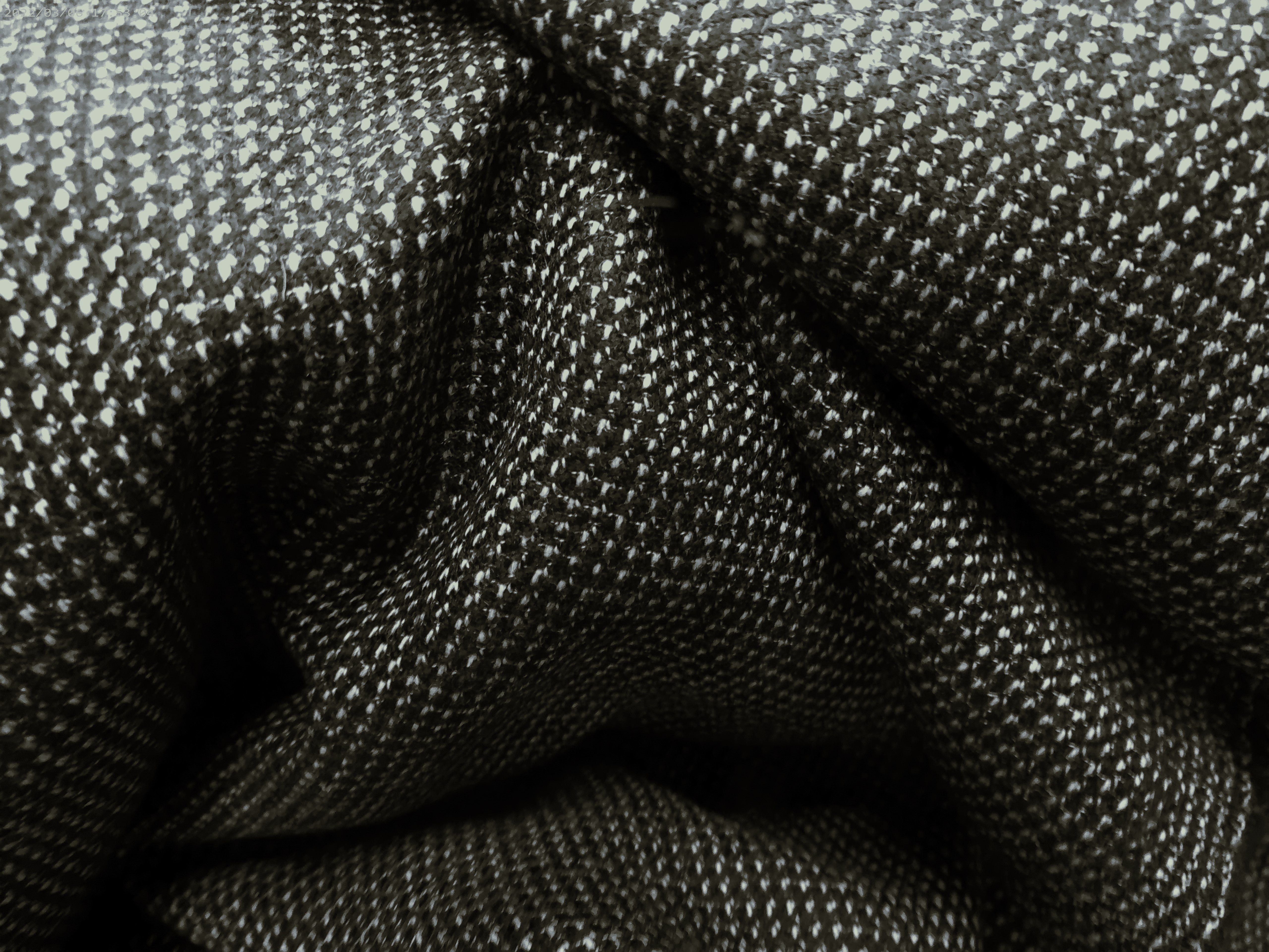 Black White Birdseye Worsted Wool Blazer Coating