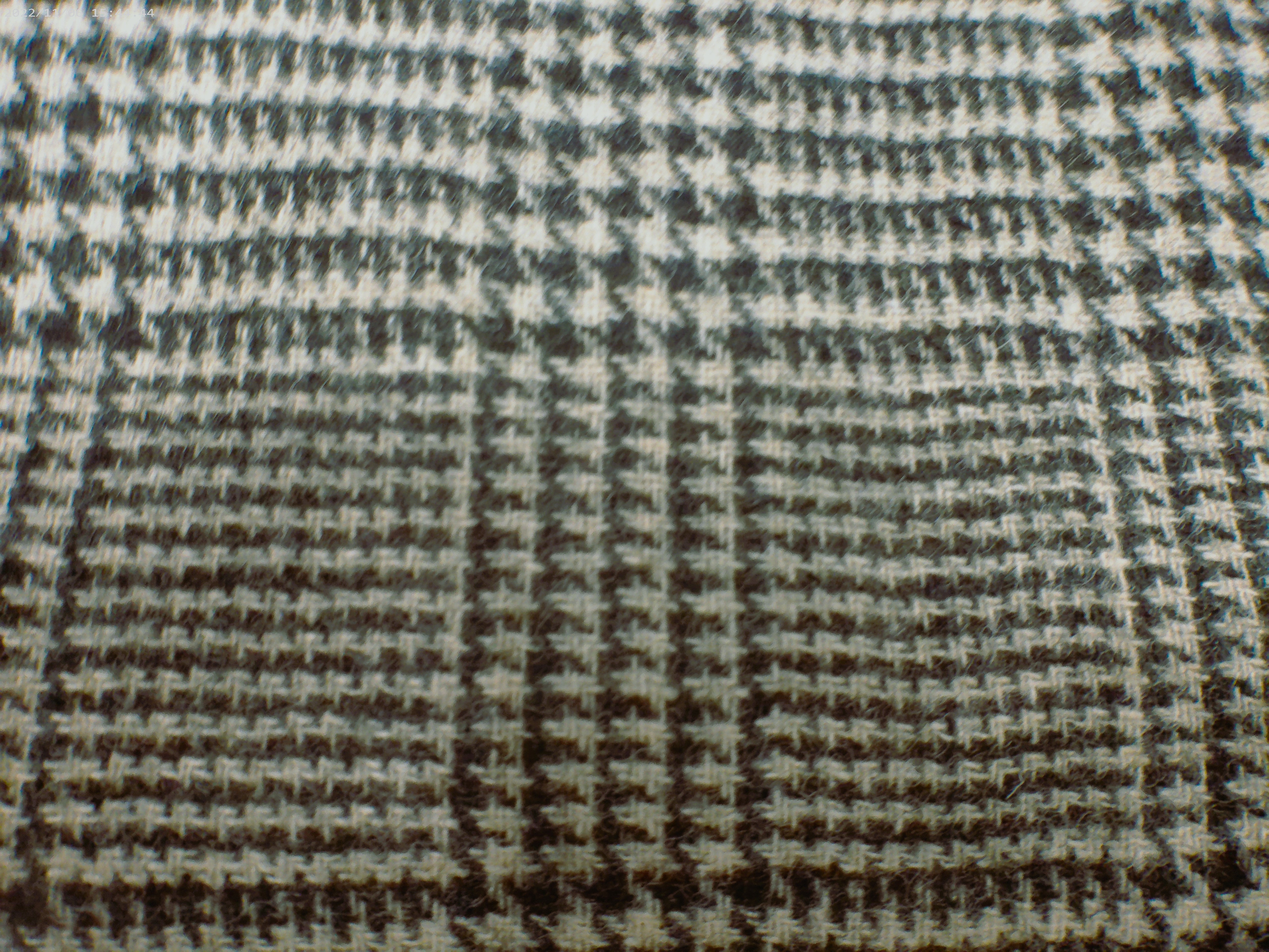 Black White Check Wool Coating