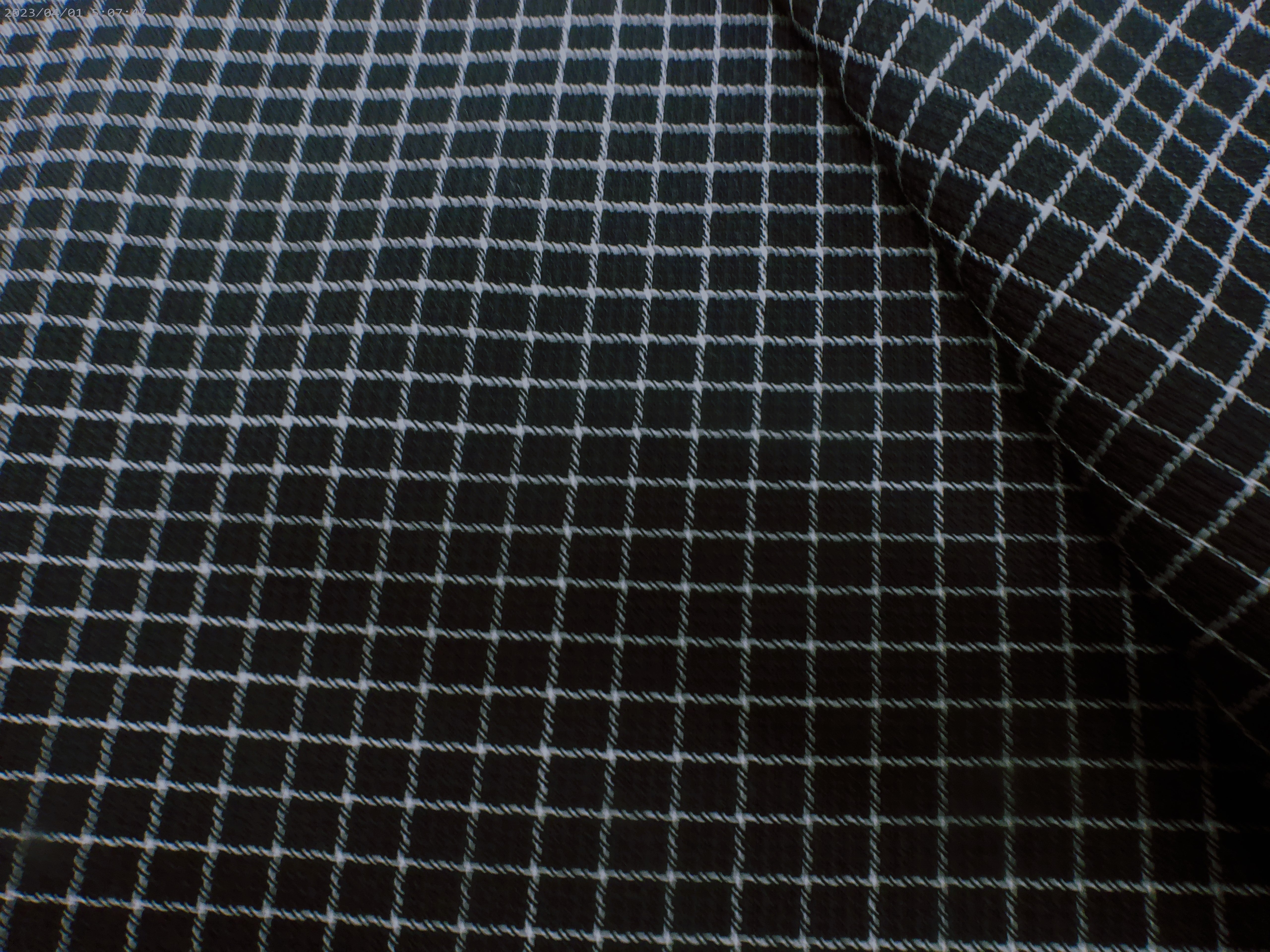 Black White Check Worsted Wool Blazer Suiting