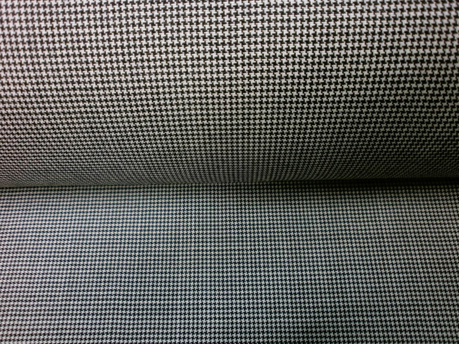 Black White Houndstooth Worsted Wool Suiting
