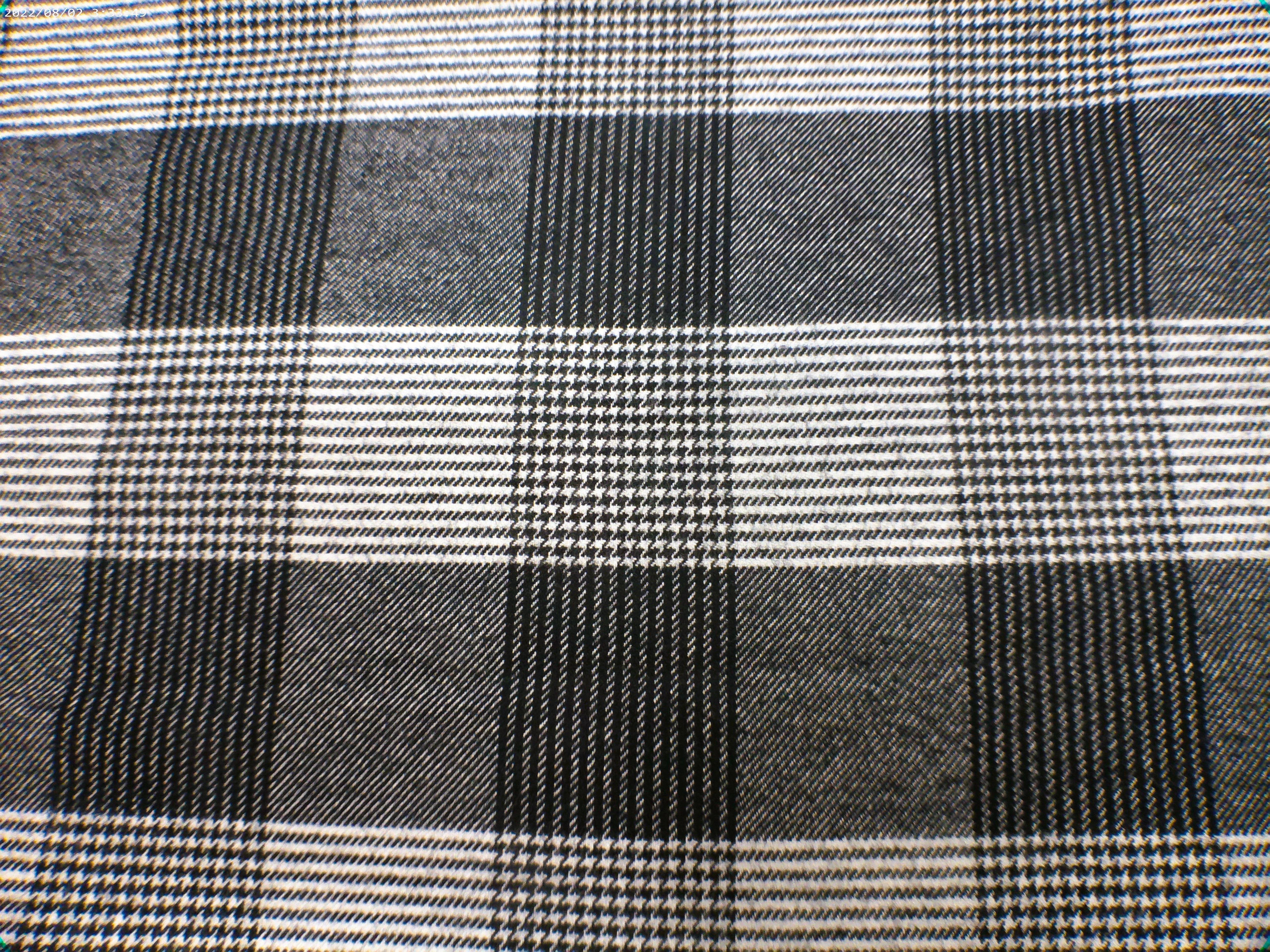 Black White Plaid Cashmere Cotton Shirting