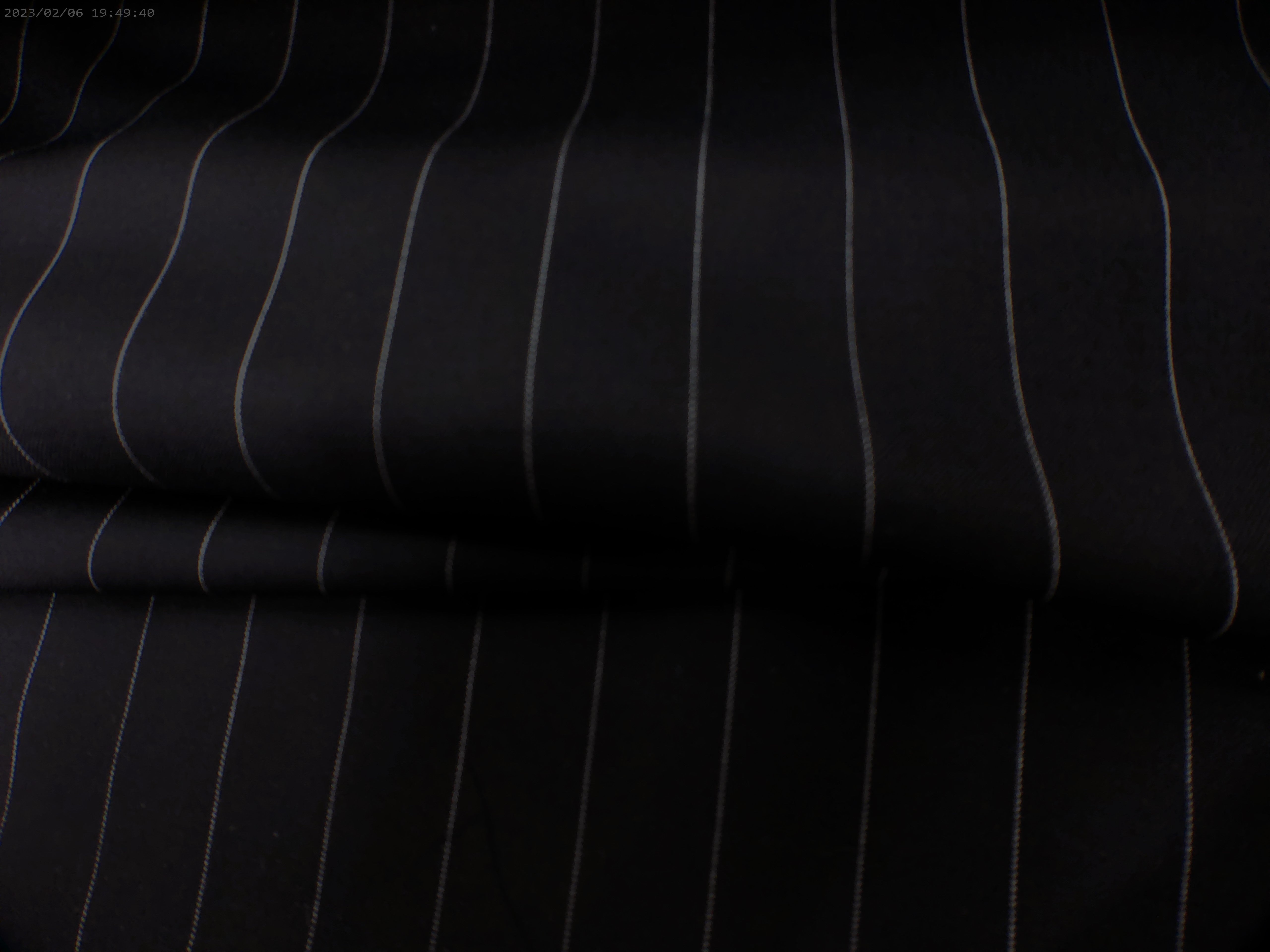 Black White Stripe Worsted Wool Suiting