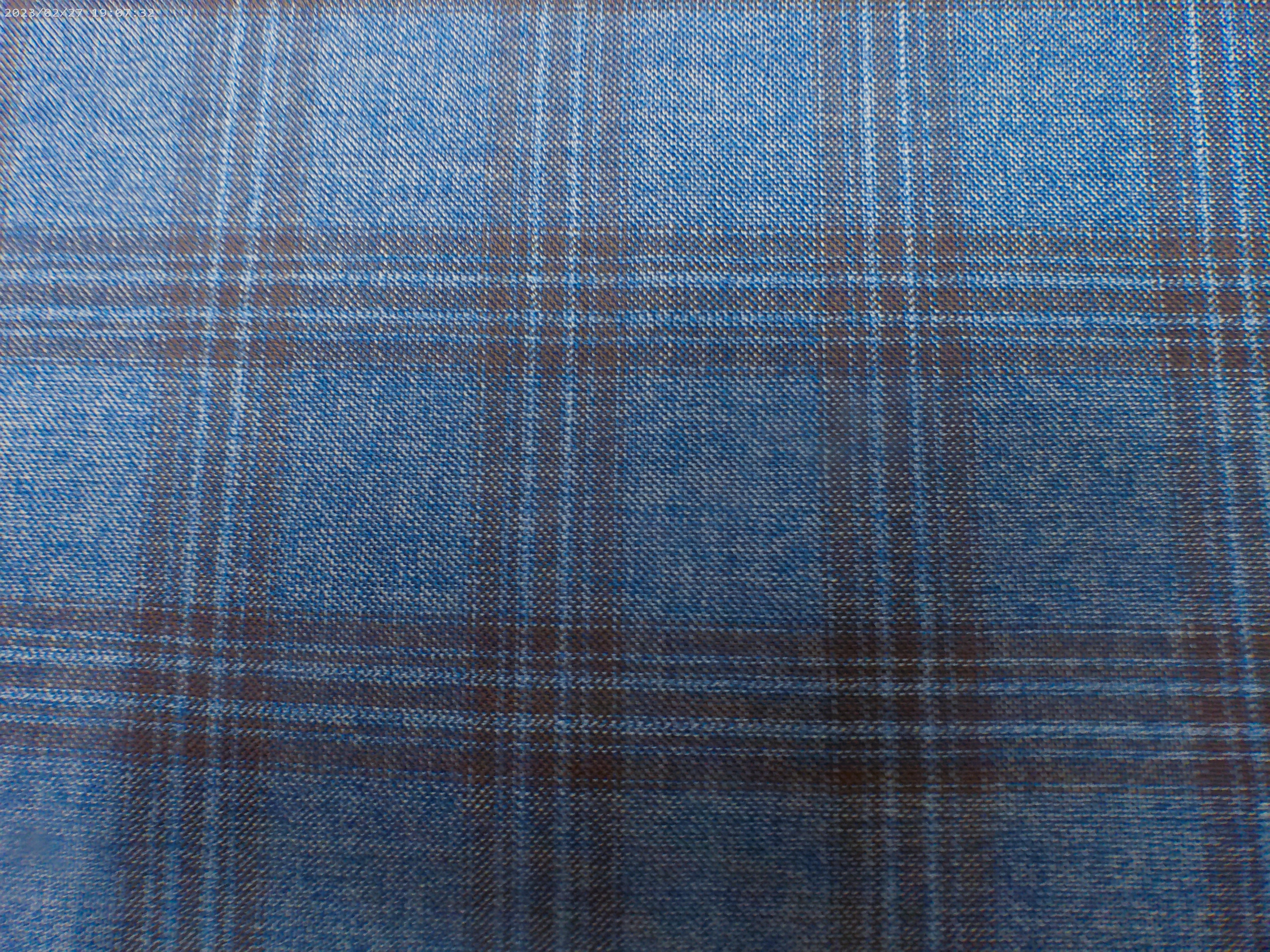 Blue Black Check Worsted Wool Blazer