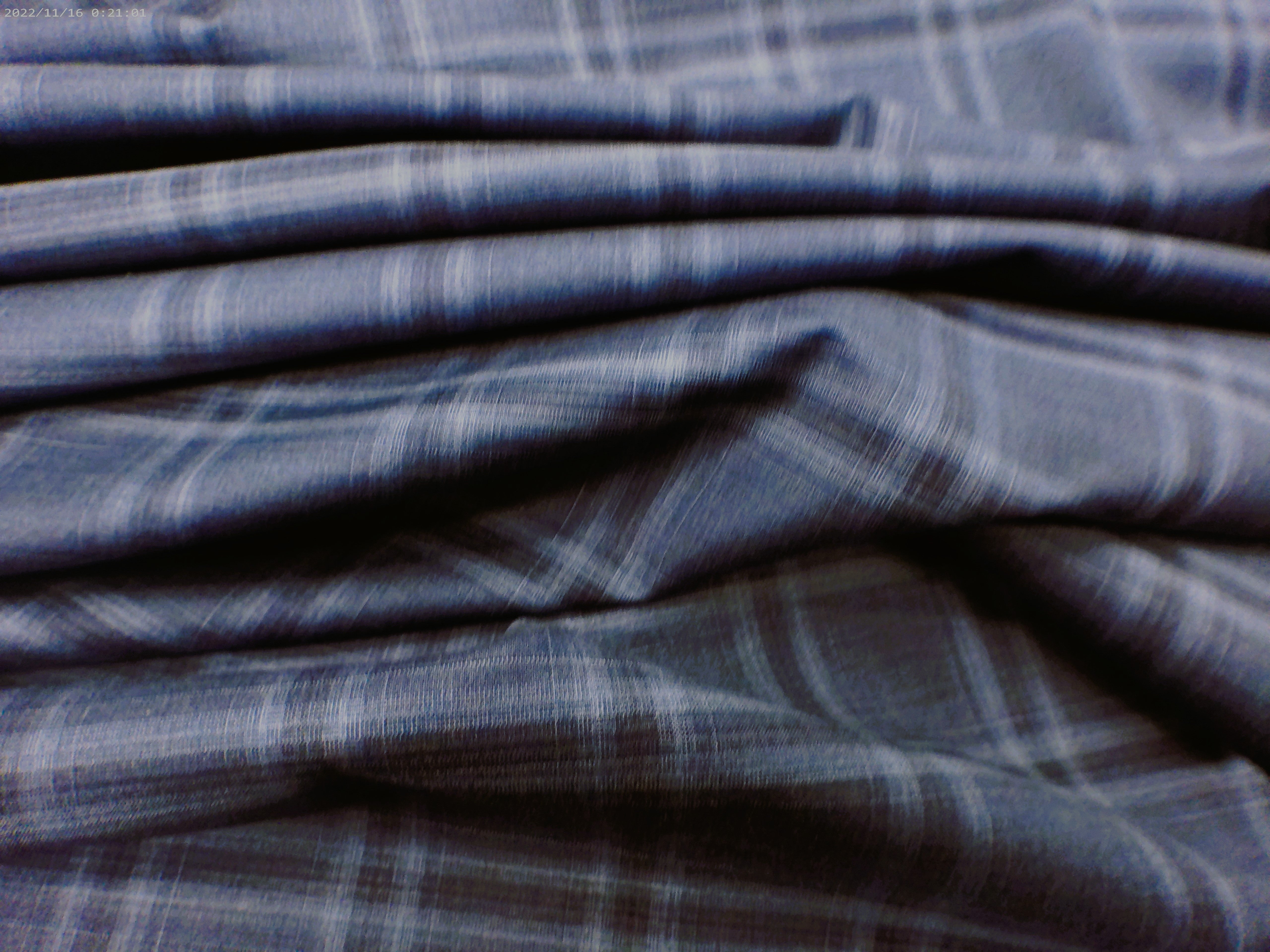 Blue Black Check Worsted Wool Suiting