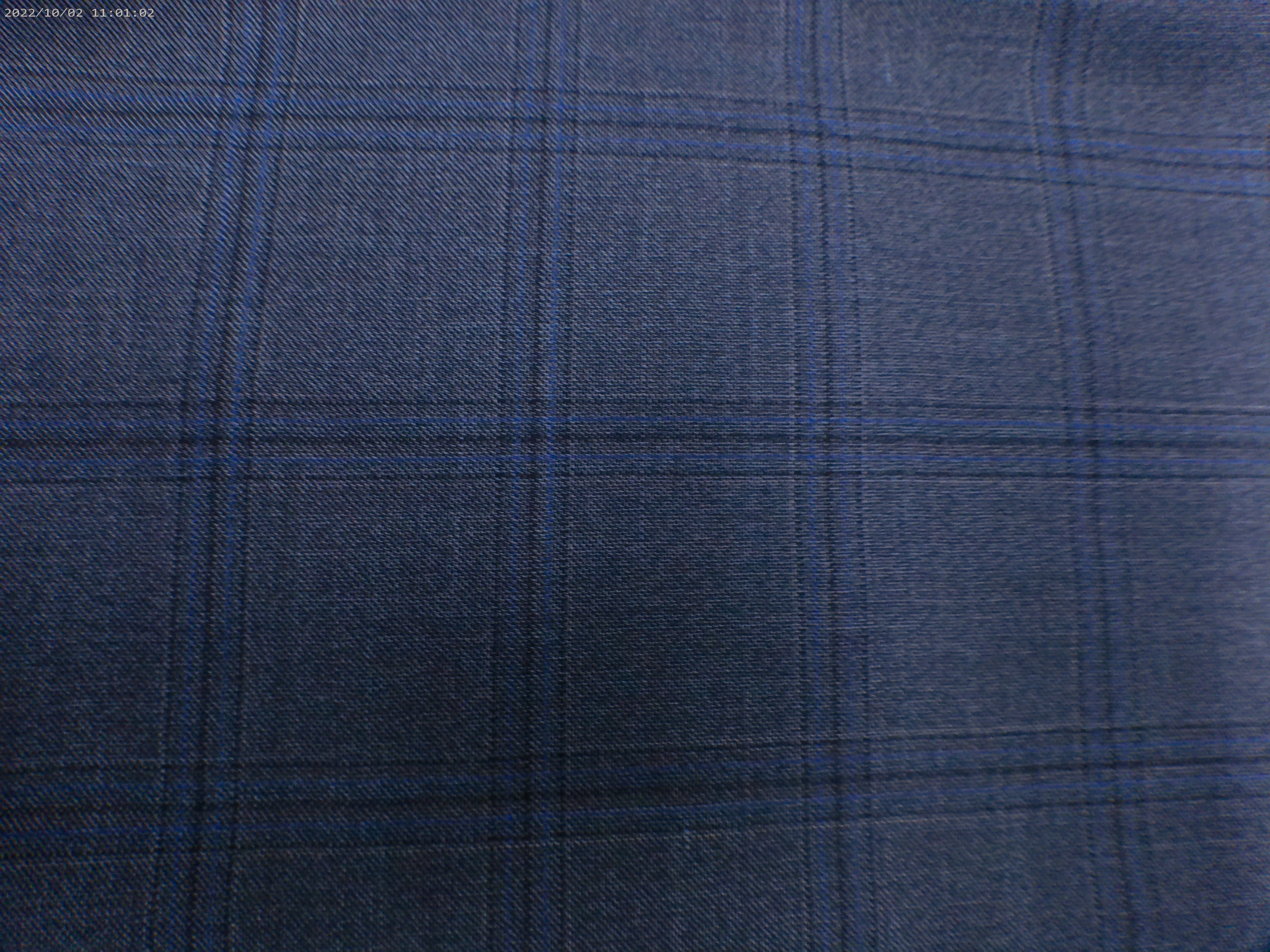Blue Black Check Worsted Wool Suiting