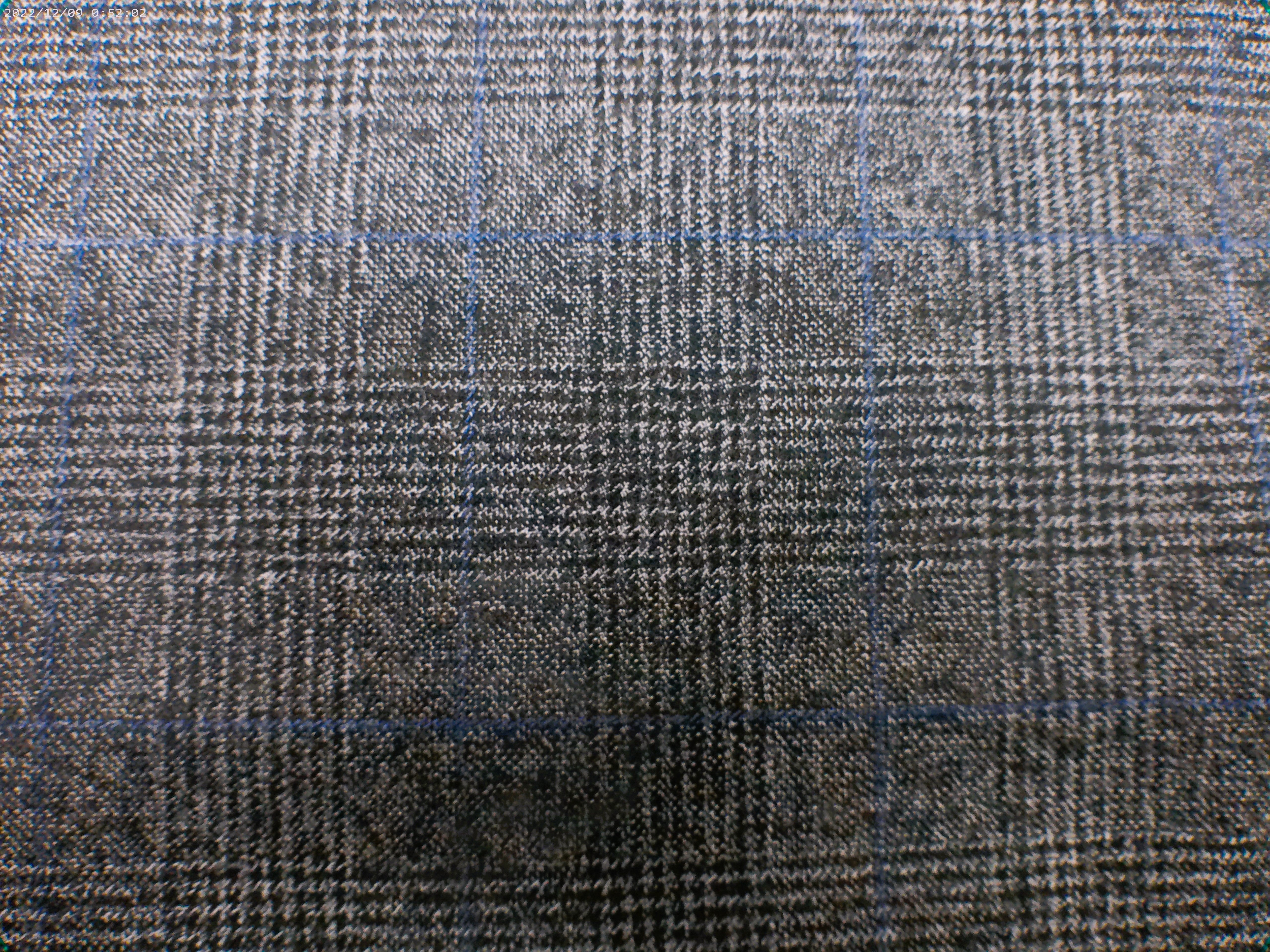 Blue Grey Check Worsted Wool Suiting