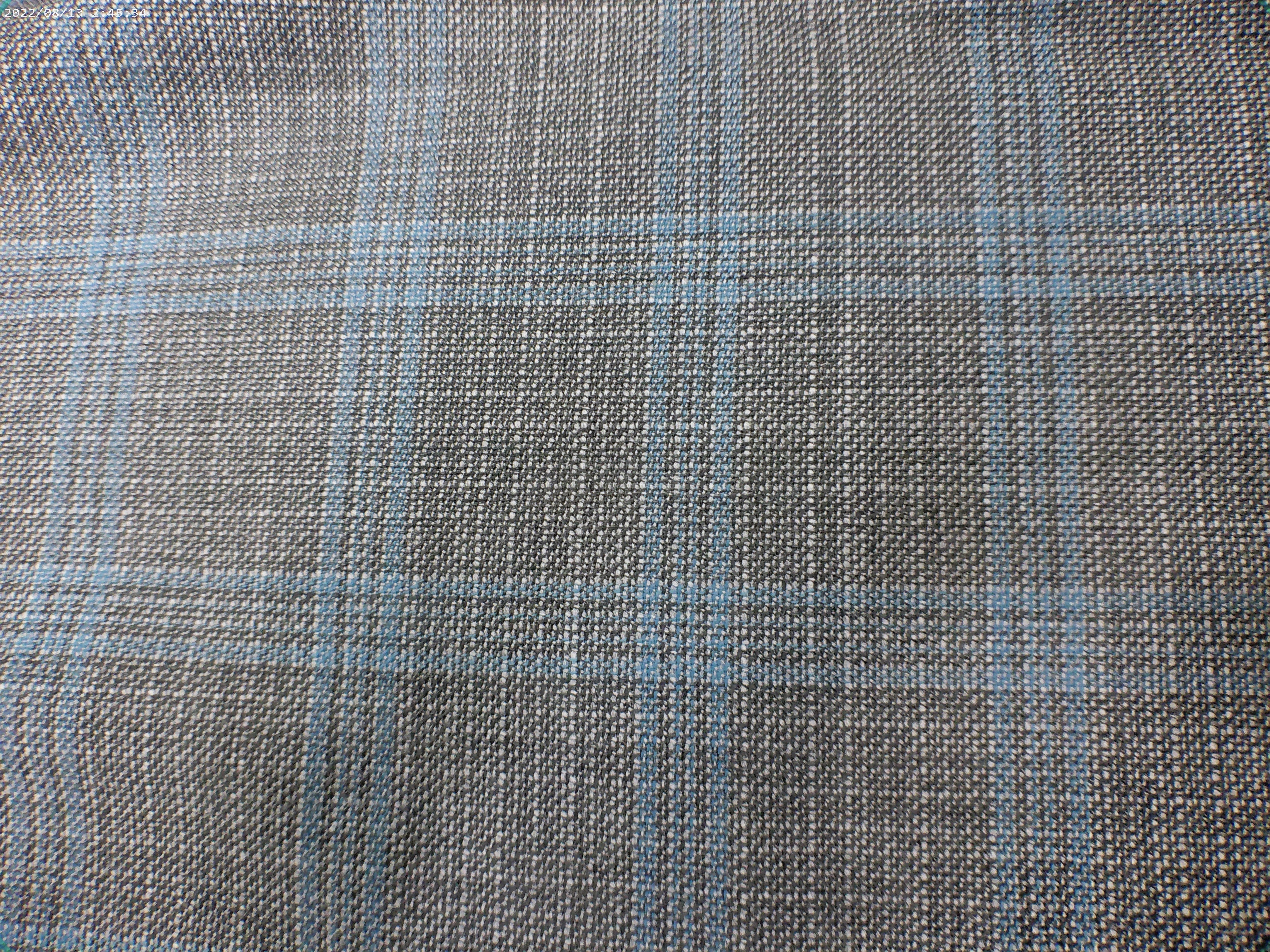 Blue Grey Plaid Silk Linen Blazer