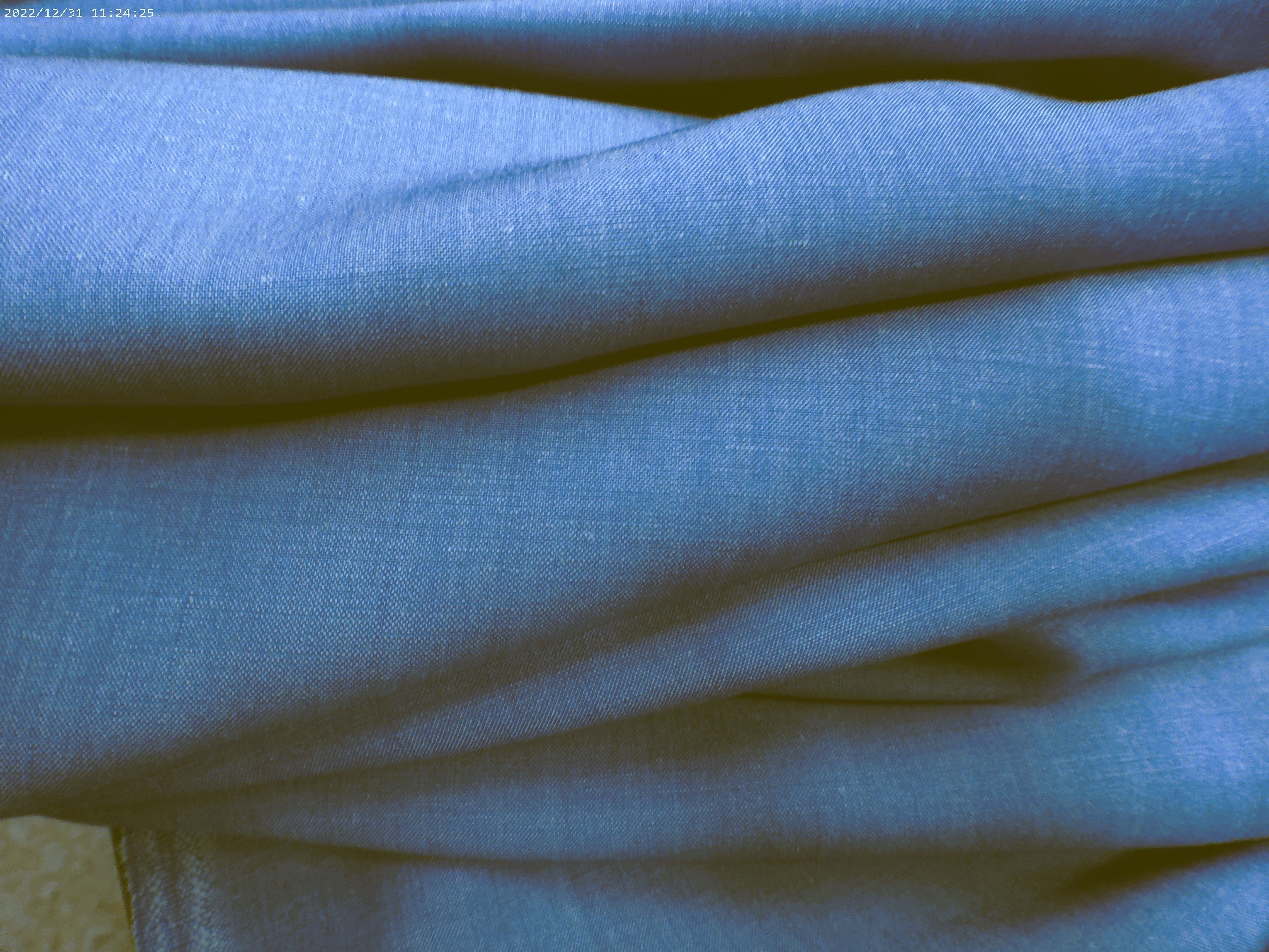 Blue Plain Linen Cotton Shirting
